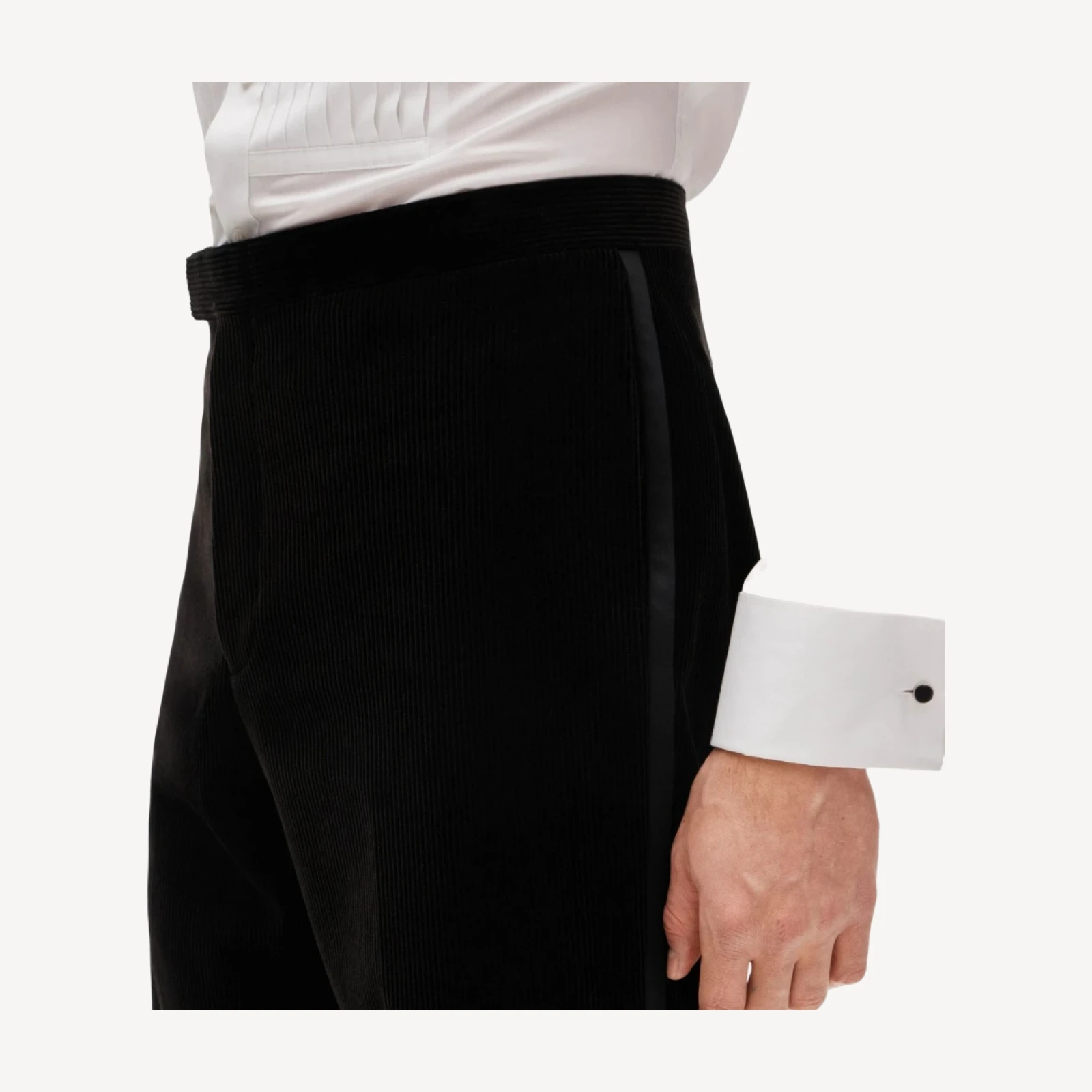 Relaxed-fit tuxedo pant in Italian cotton corduroy