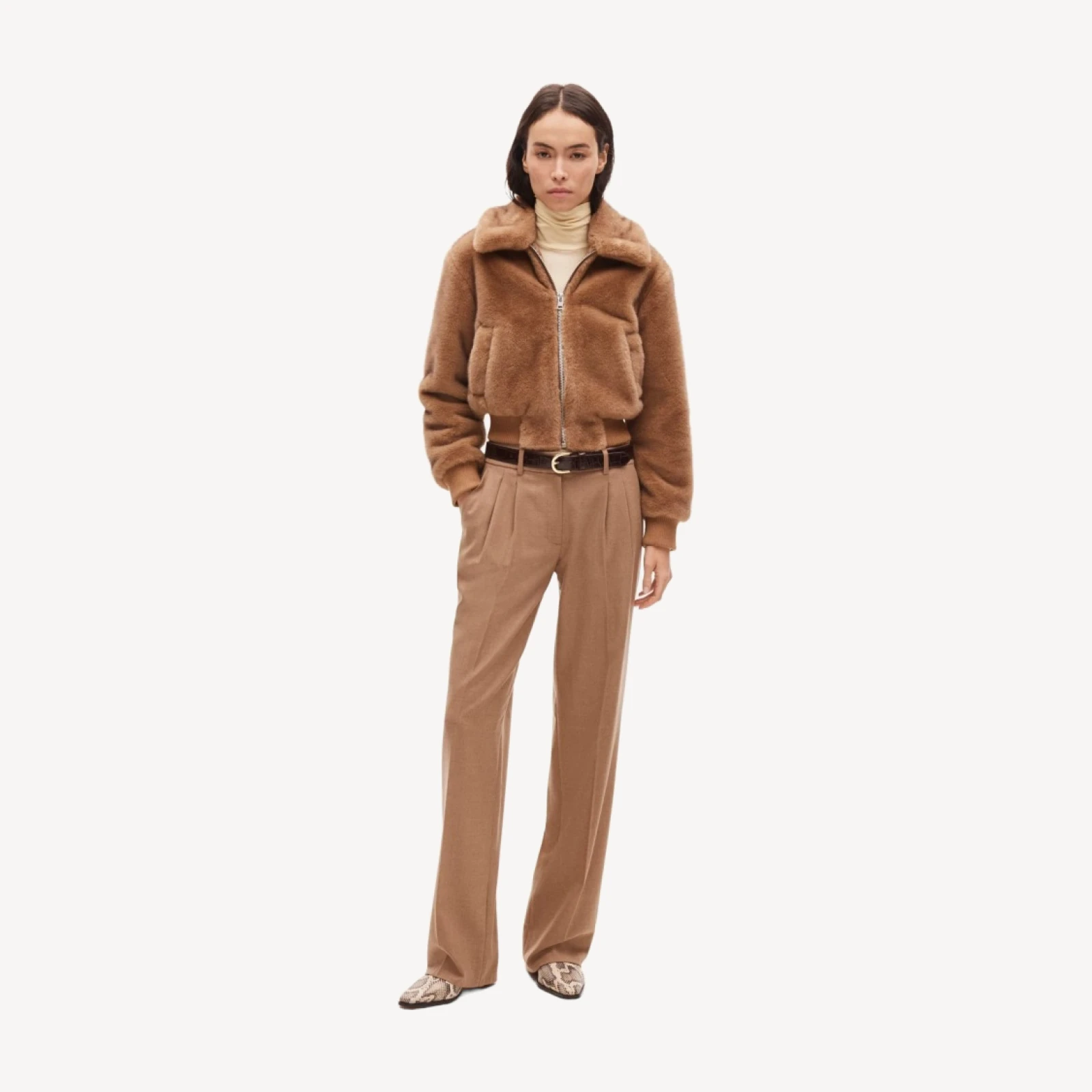 Essential trouser in wool-blend flannel