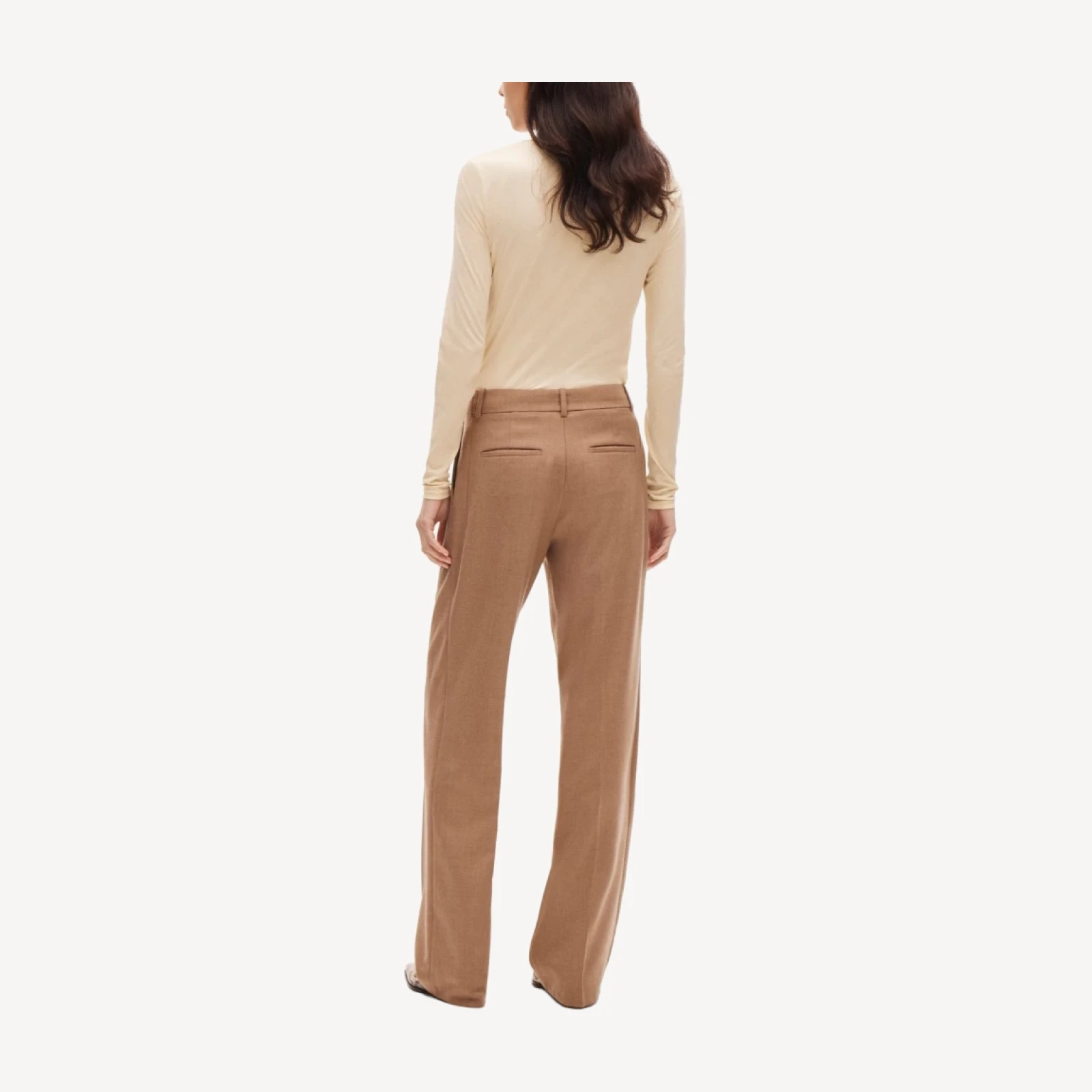 Essential trouser in wool-blend flannel