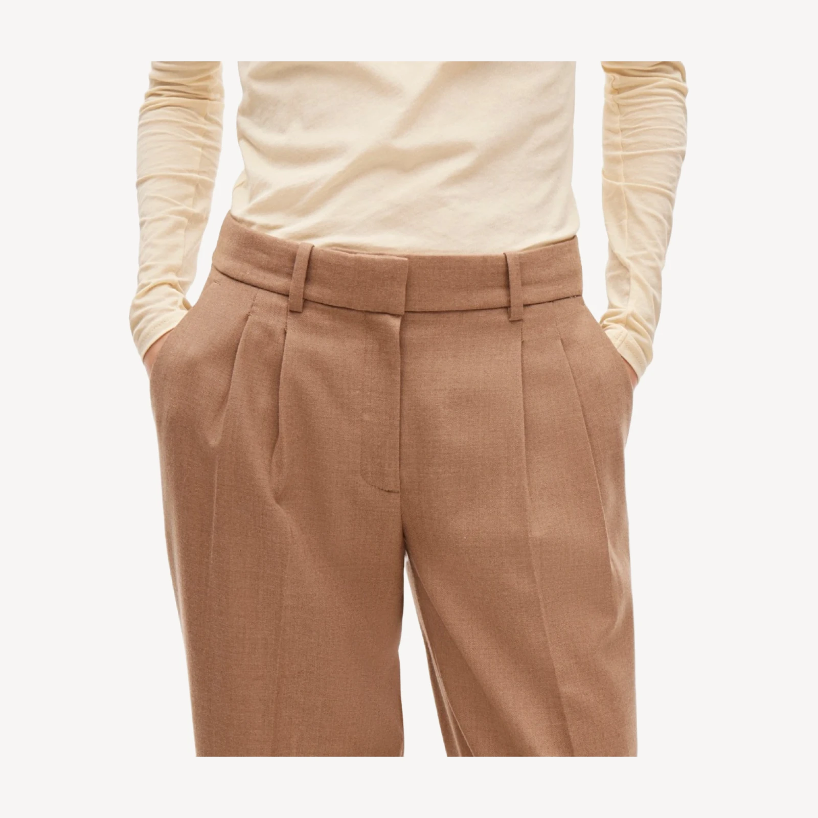 Essential trouser in wool-blend flannel