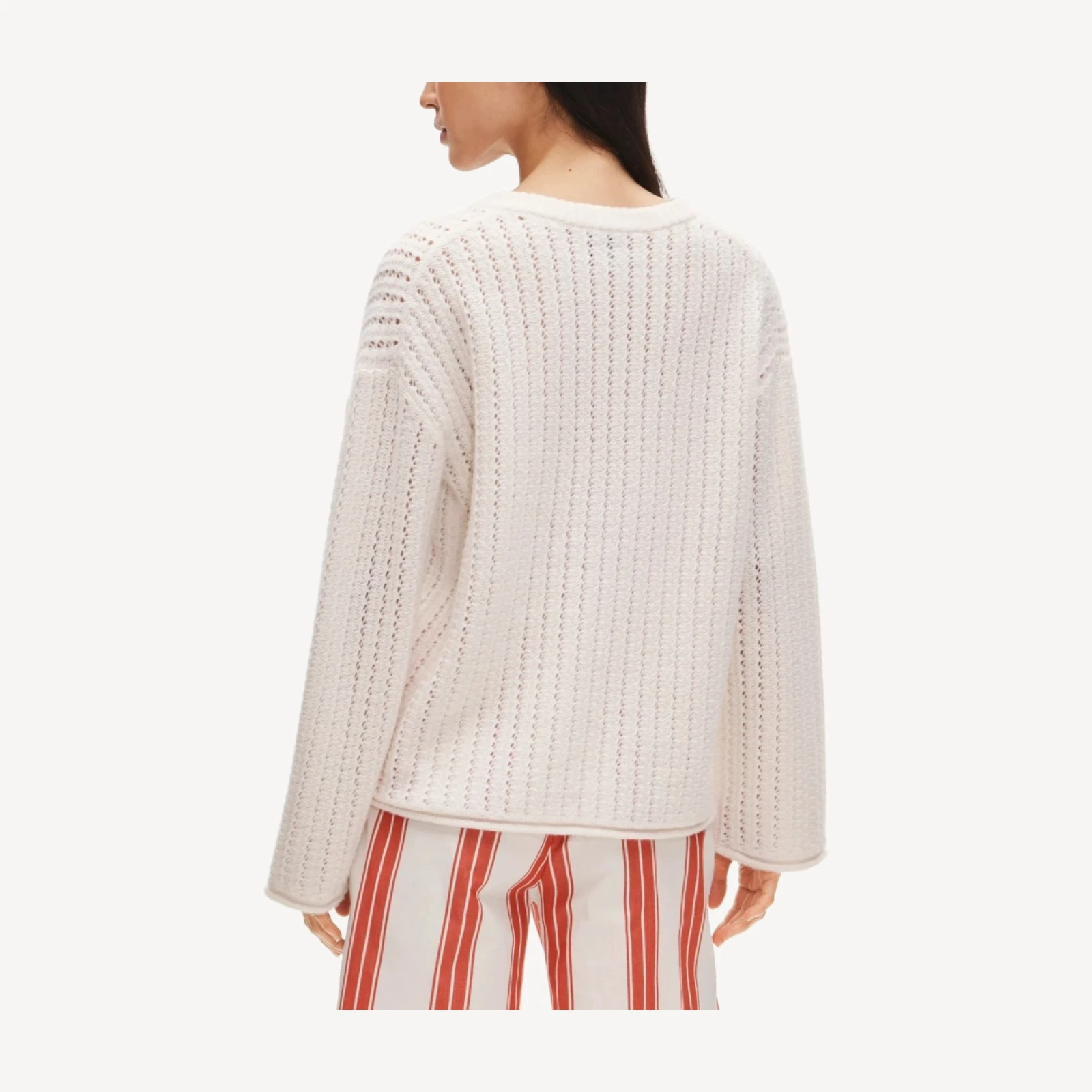 Collection Cashmere lace-up pointelle tunic
