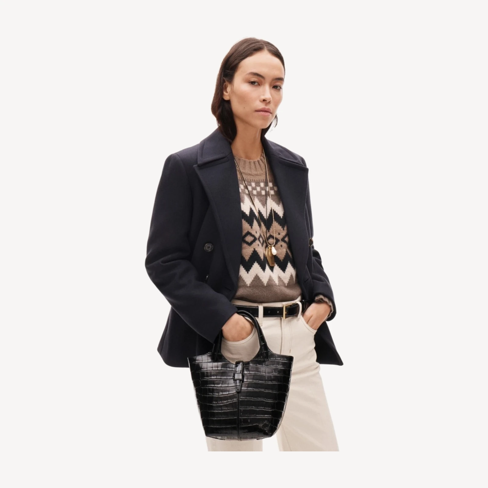 Yorke bag in croc-embossed leather