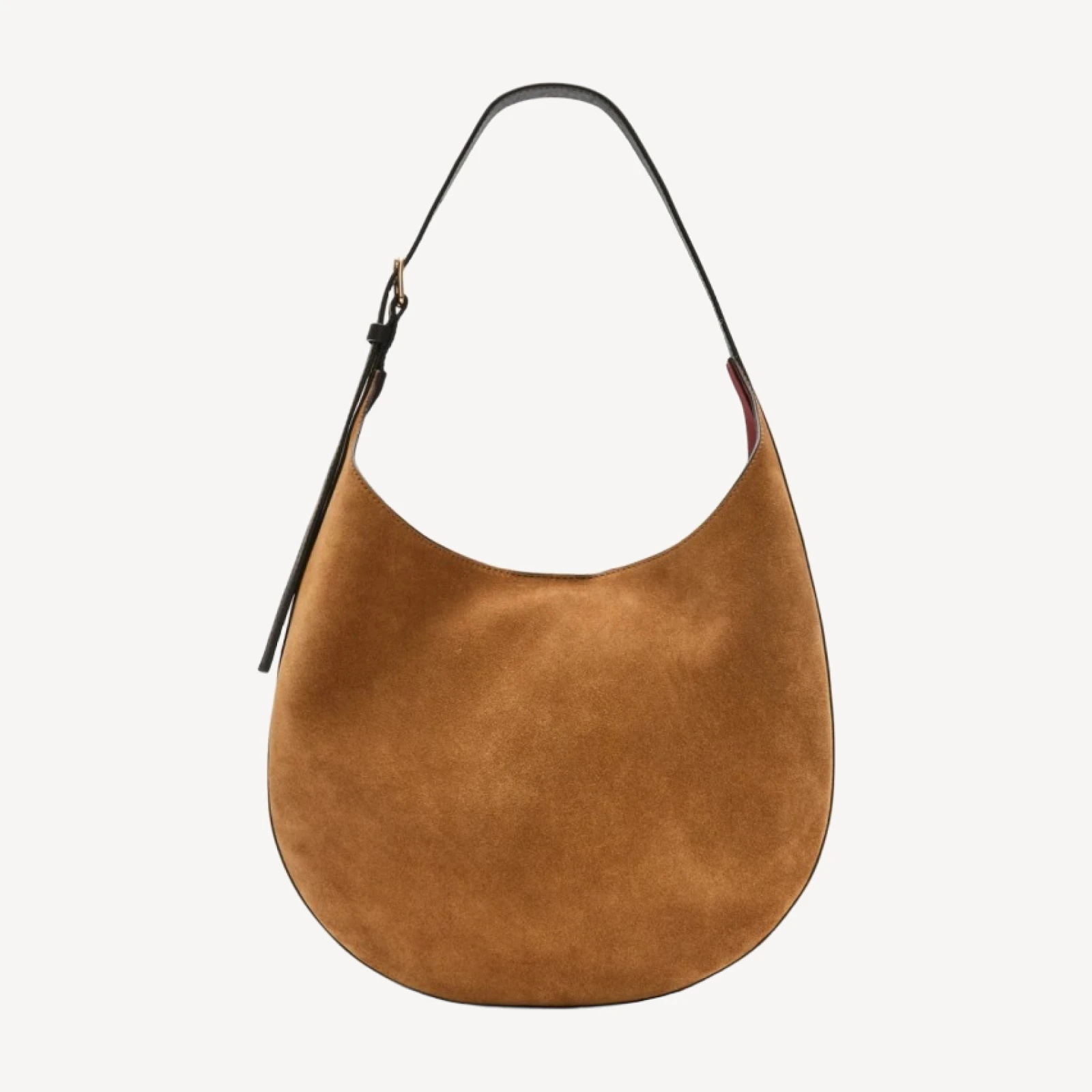 Round shoulder bag in suede