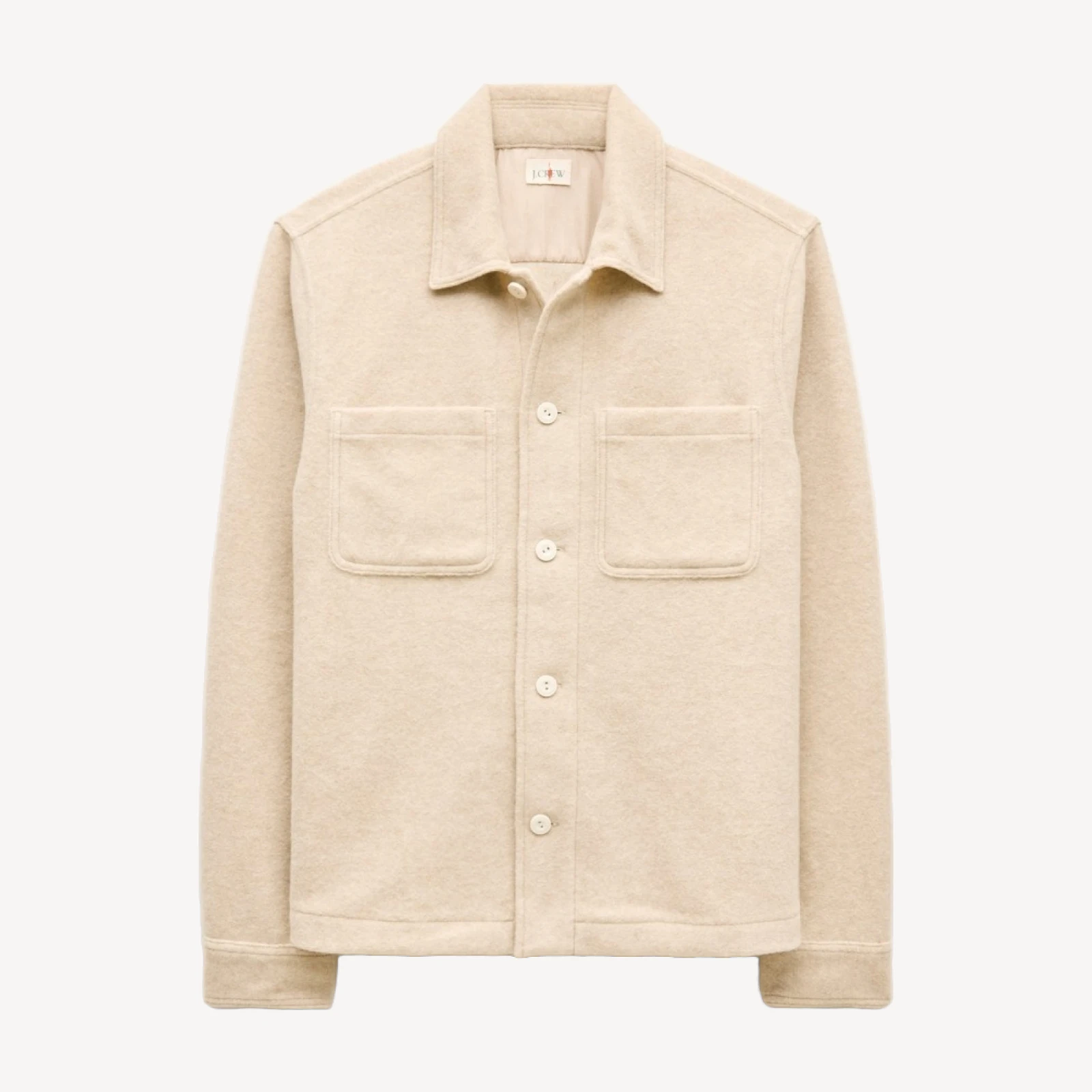Straight-hem shirt-jacket in brushed chamois
