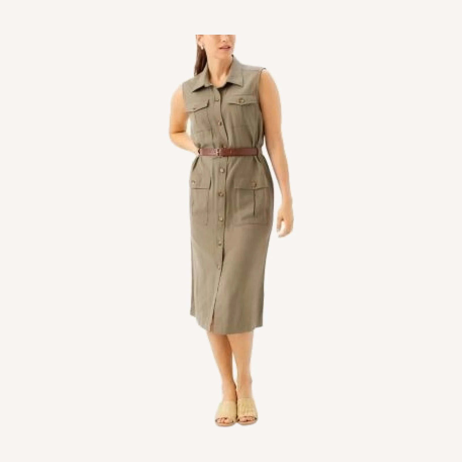 Karen Kane Sleeveless Midi Shirtdress