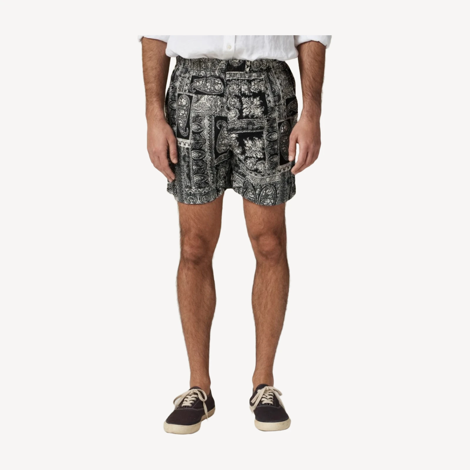 5.5'' Pier linen short in batik print