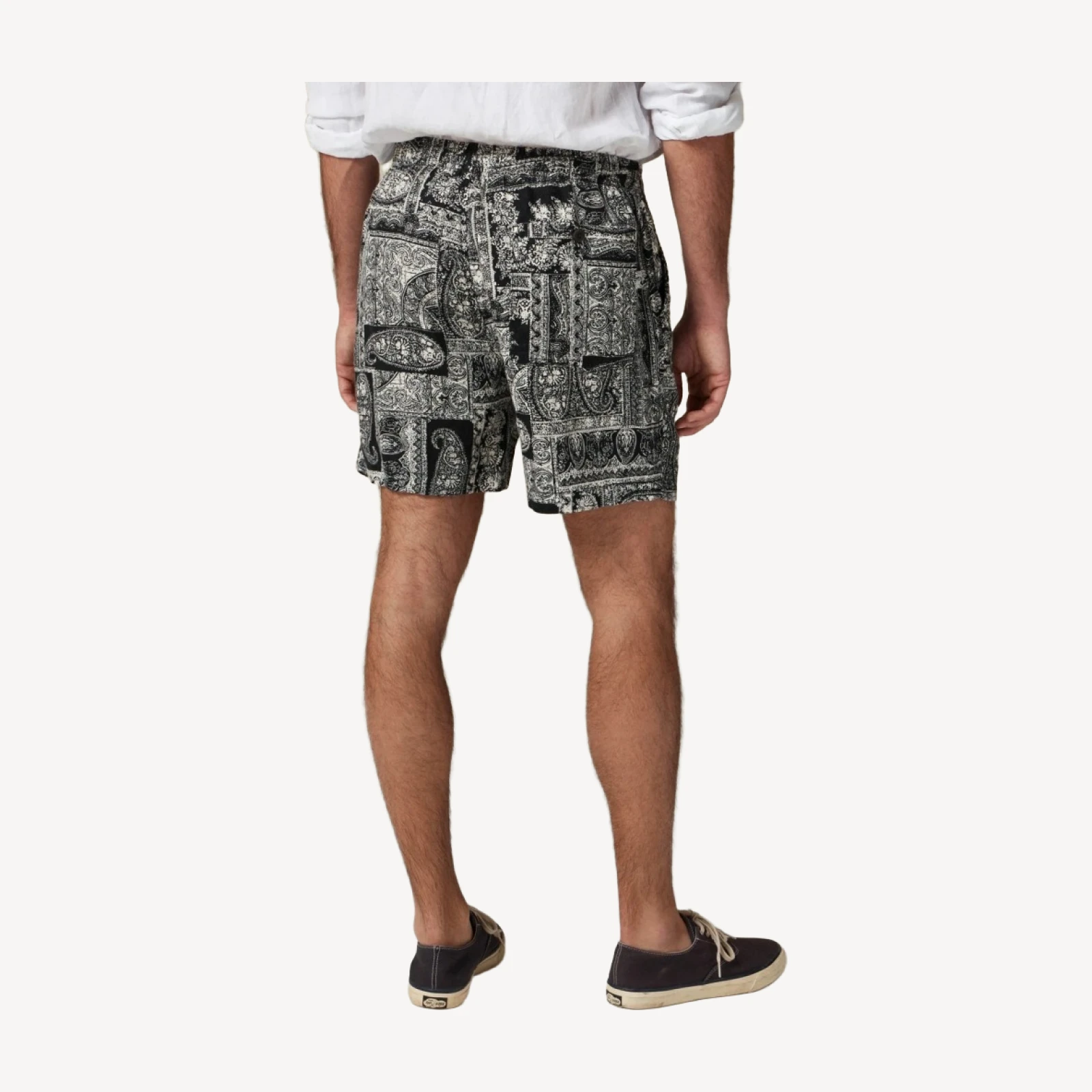 5.5'' Pier linen short in batik print