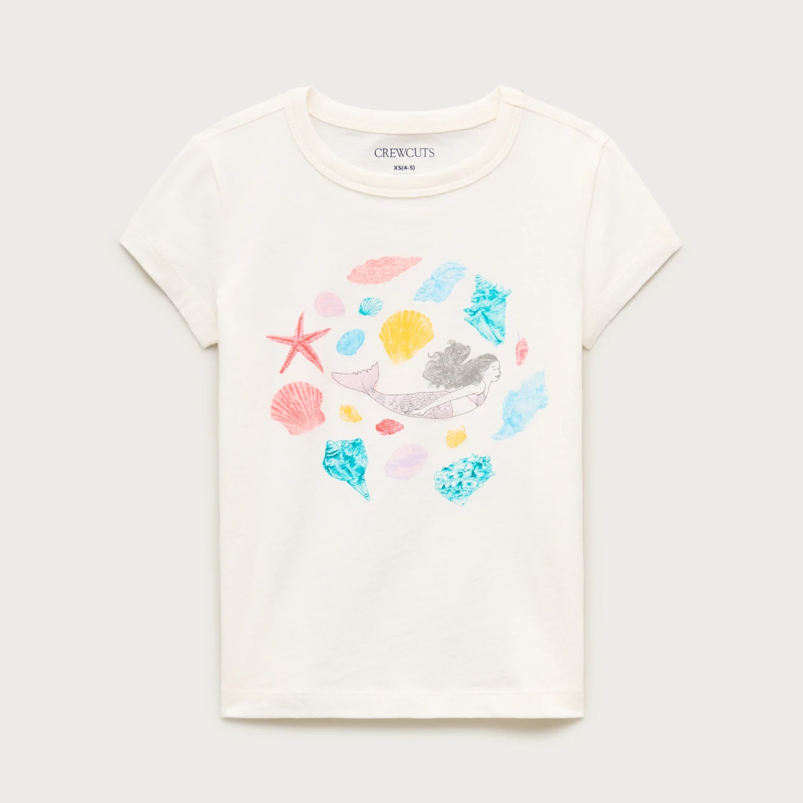 Girls' short-sleeve mermaid graphic T-shirt