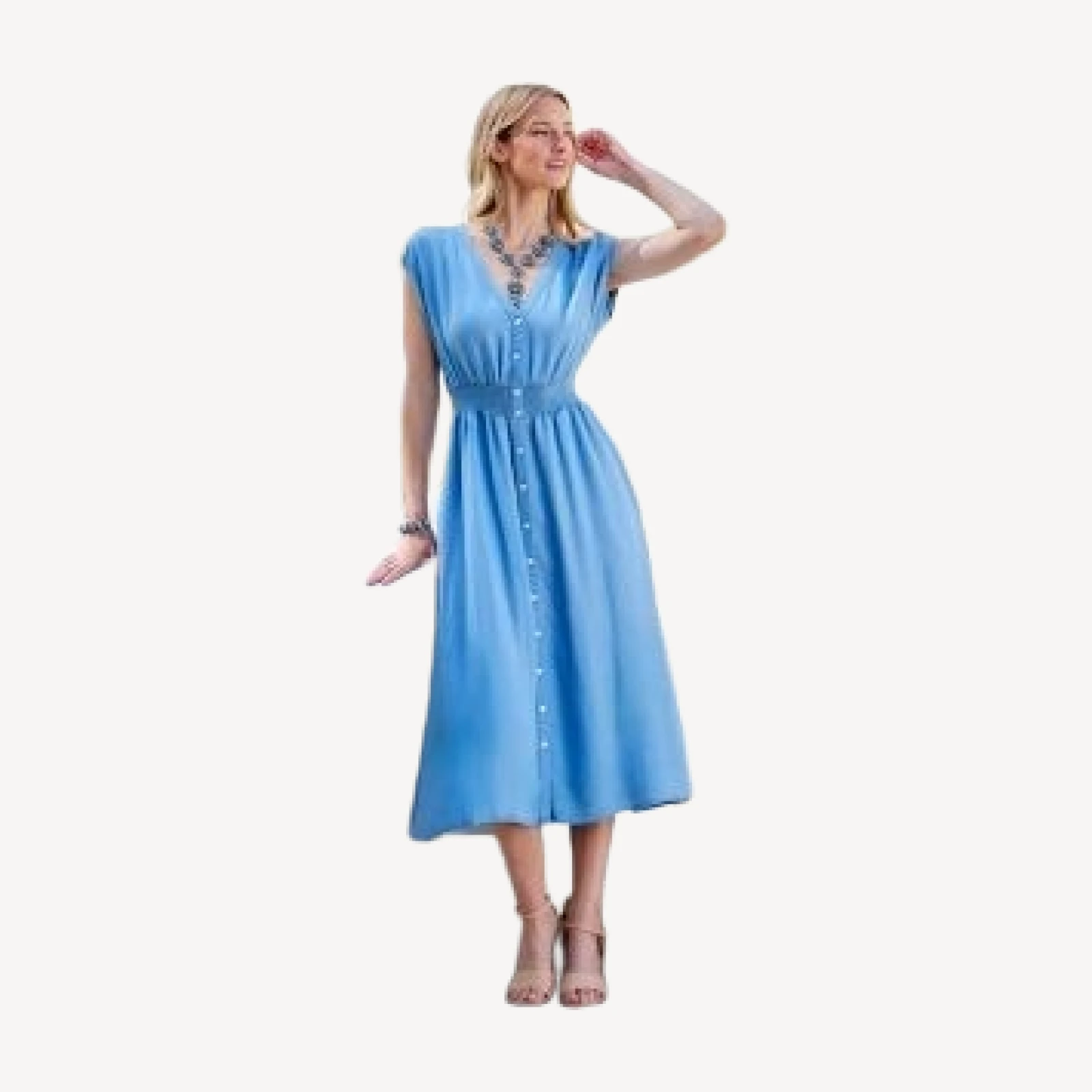 Karen Kane Smocked Waist Midi Dress