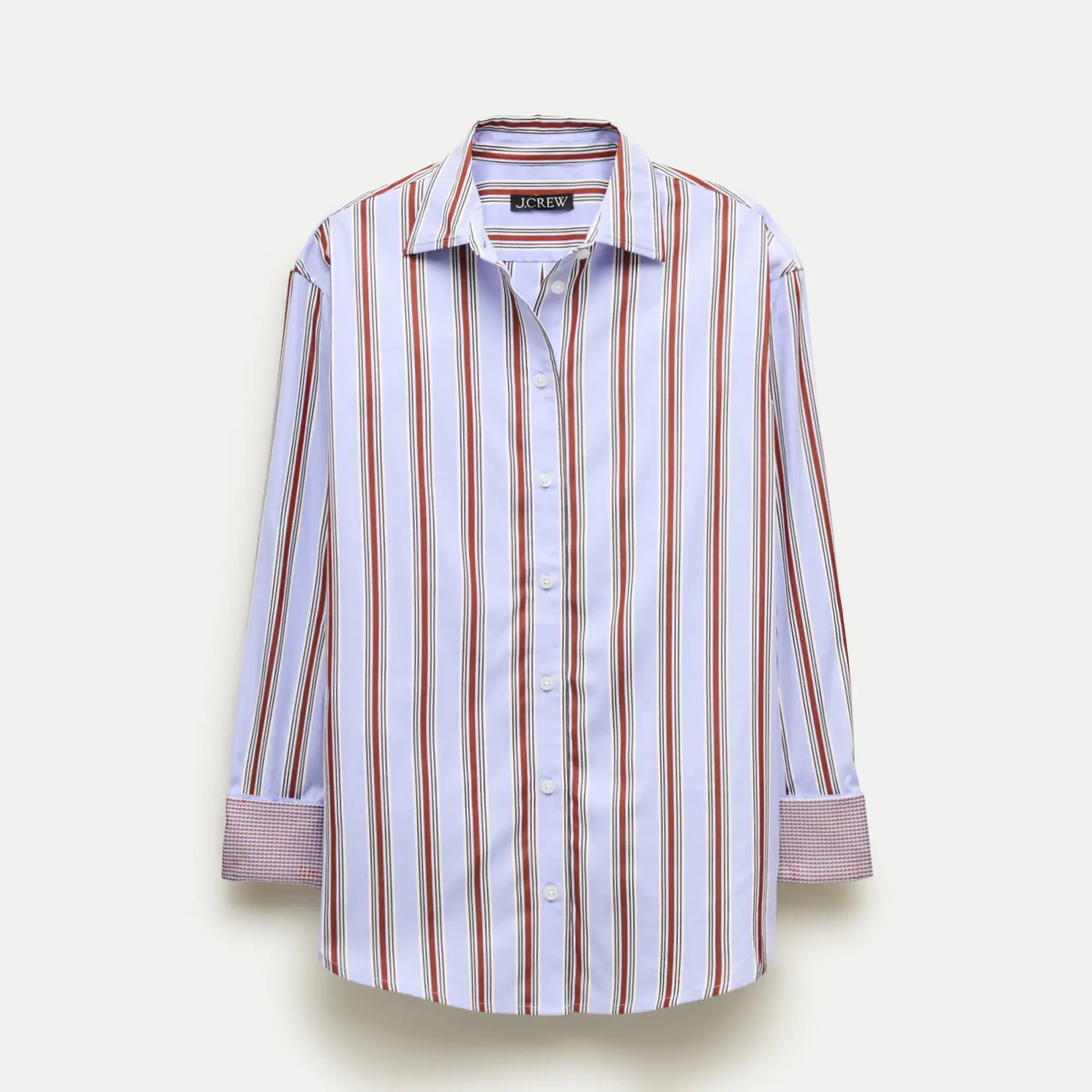 Esme button-up shirt in contrast-cuff cotton poplin