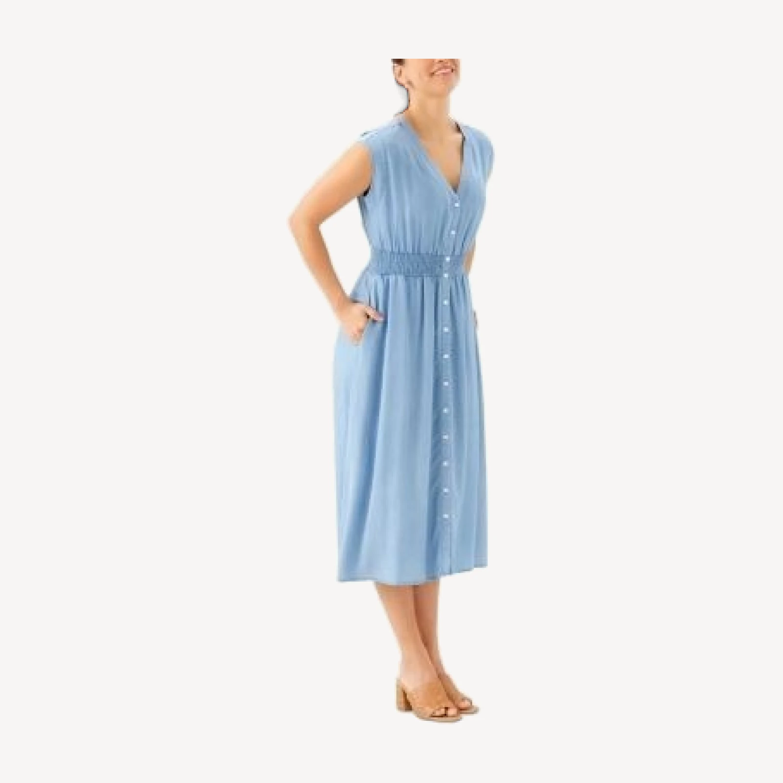 Karen Kane Smocked Waist Midi Dress