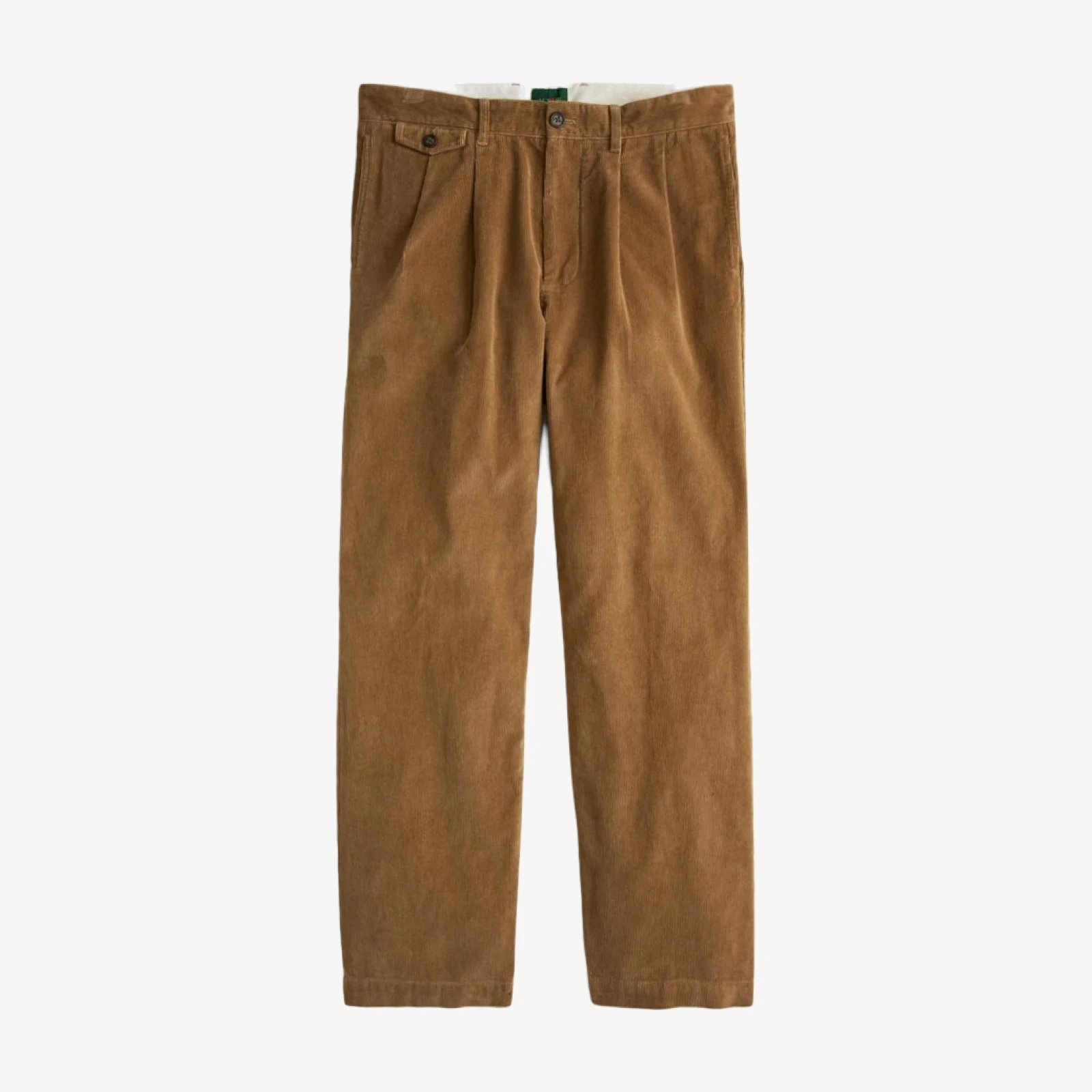 Relaxed double-pleated corduroy pant