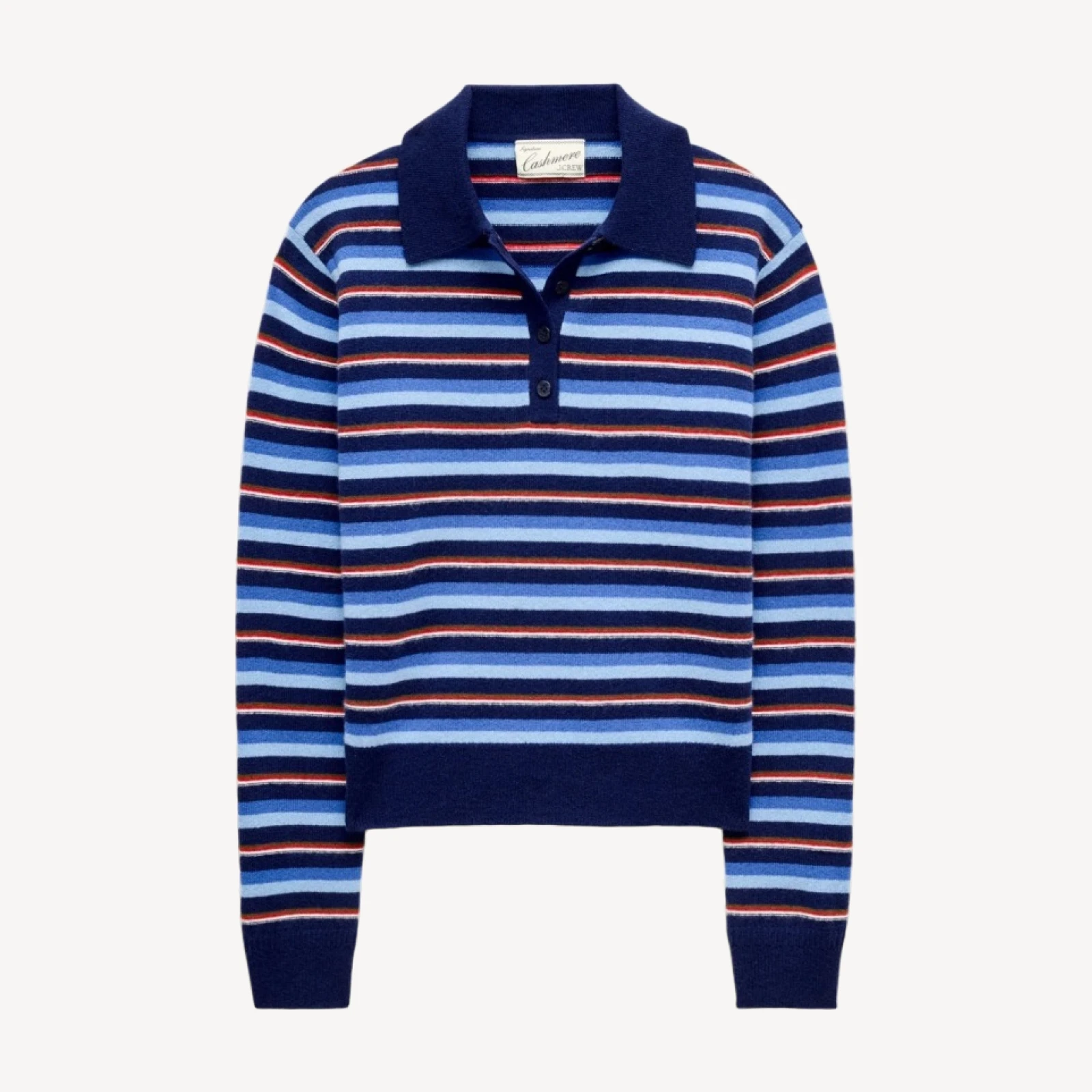Cashmere sweater-polo in stripe