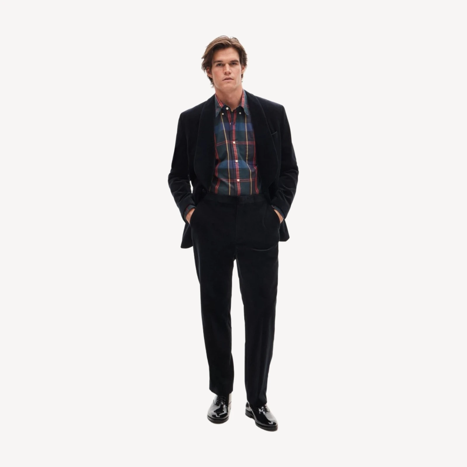 Crosby Classic-fit suit pant in velvet