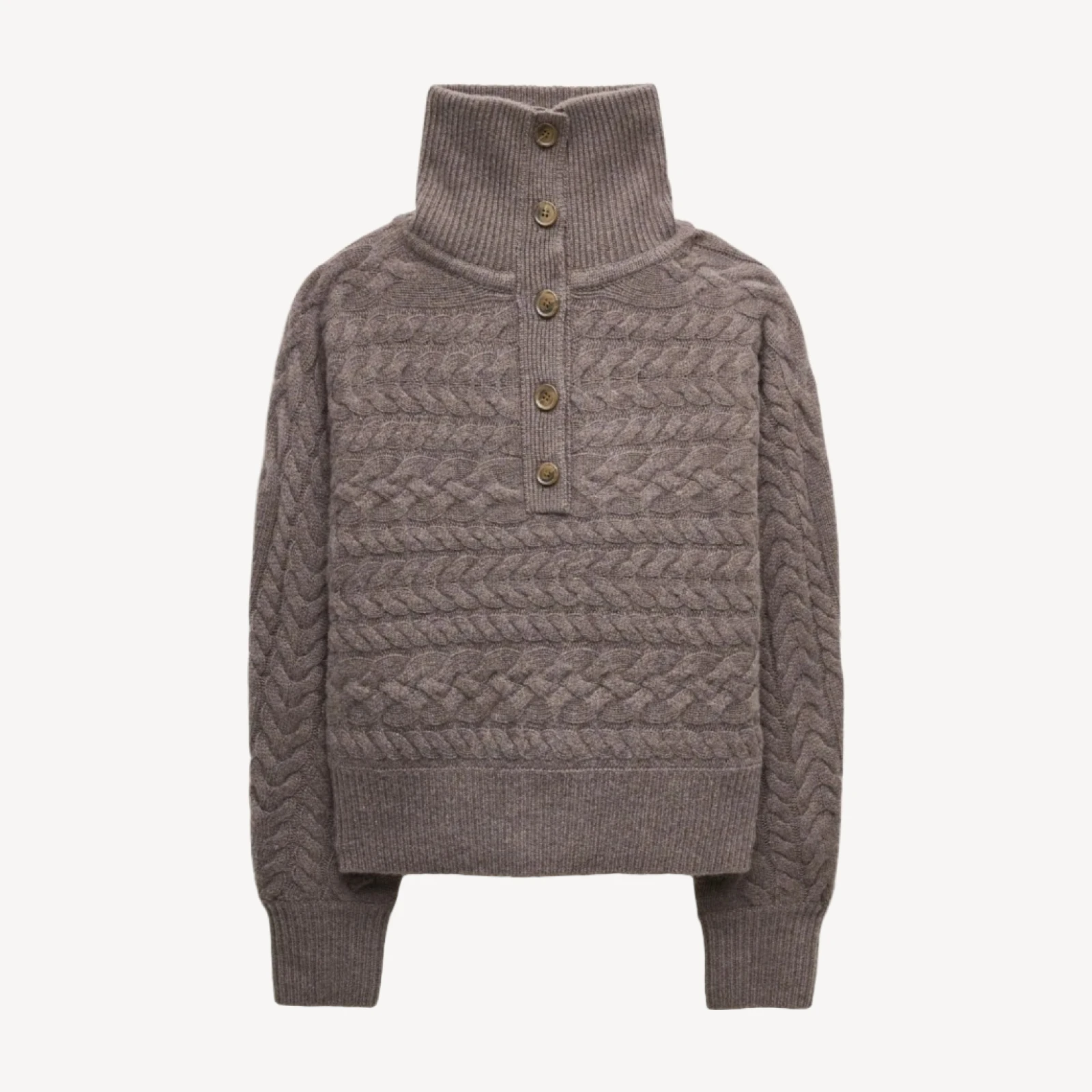 Cashmere collared cable-knit sweater