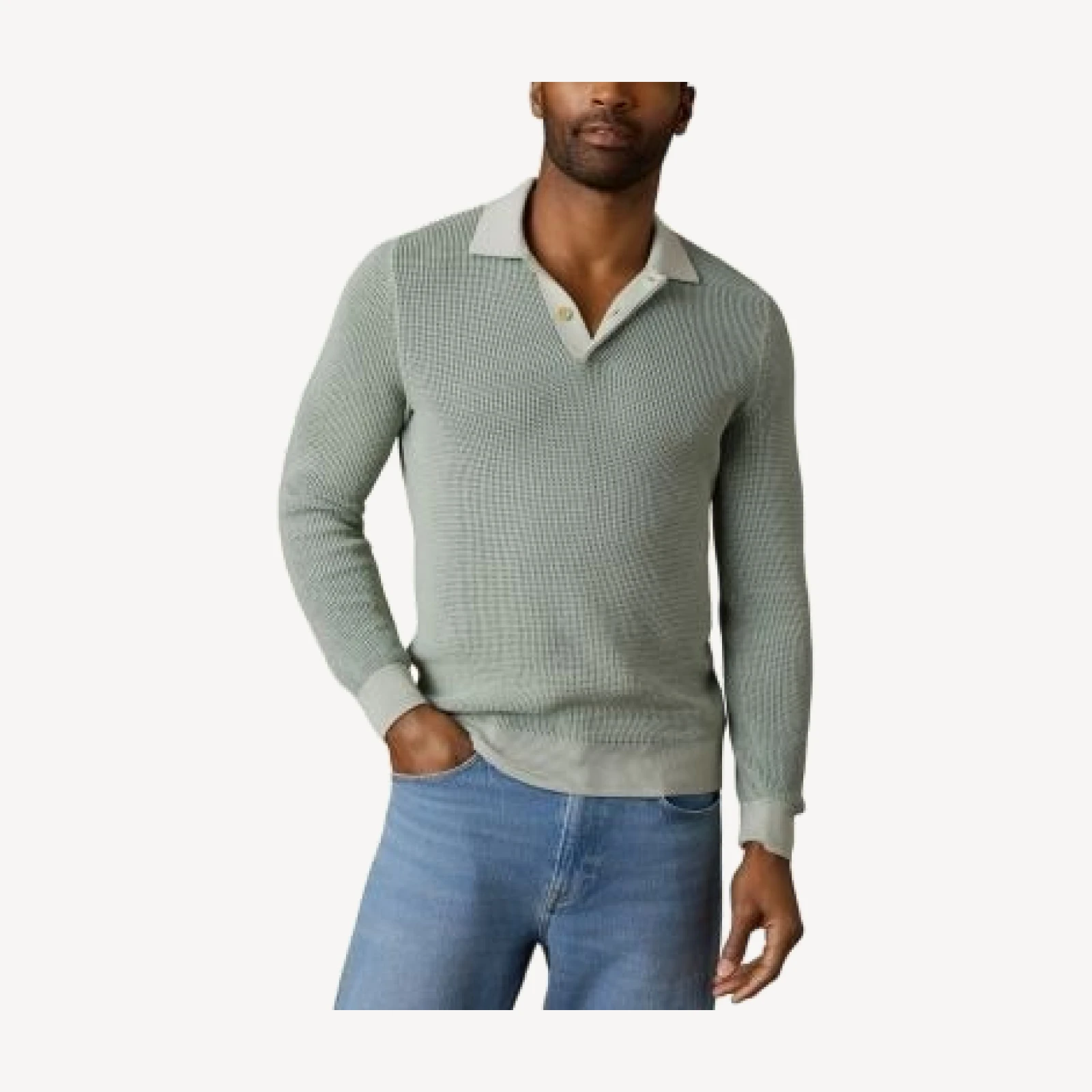 Faherty Long Sleeve Sunwashed Sweater Polo