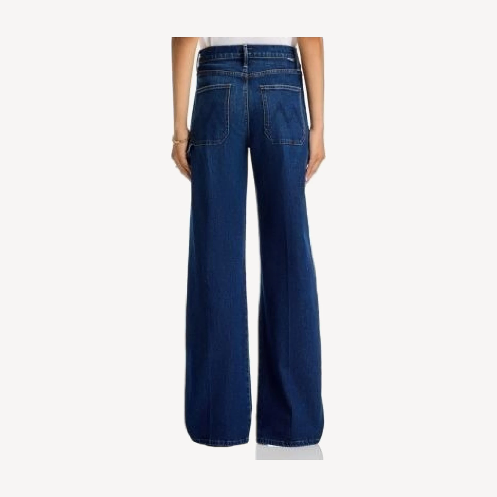 Mother The Lasso Utility Sneak High Rise Jeans in Shine On