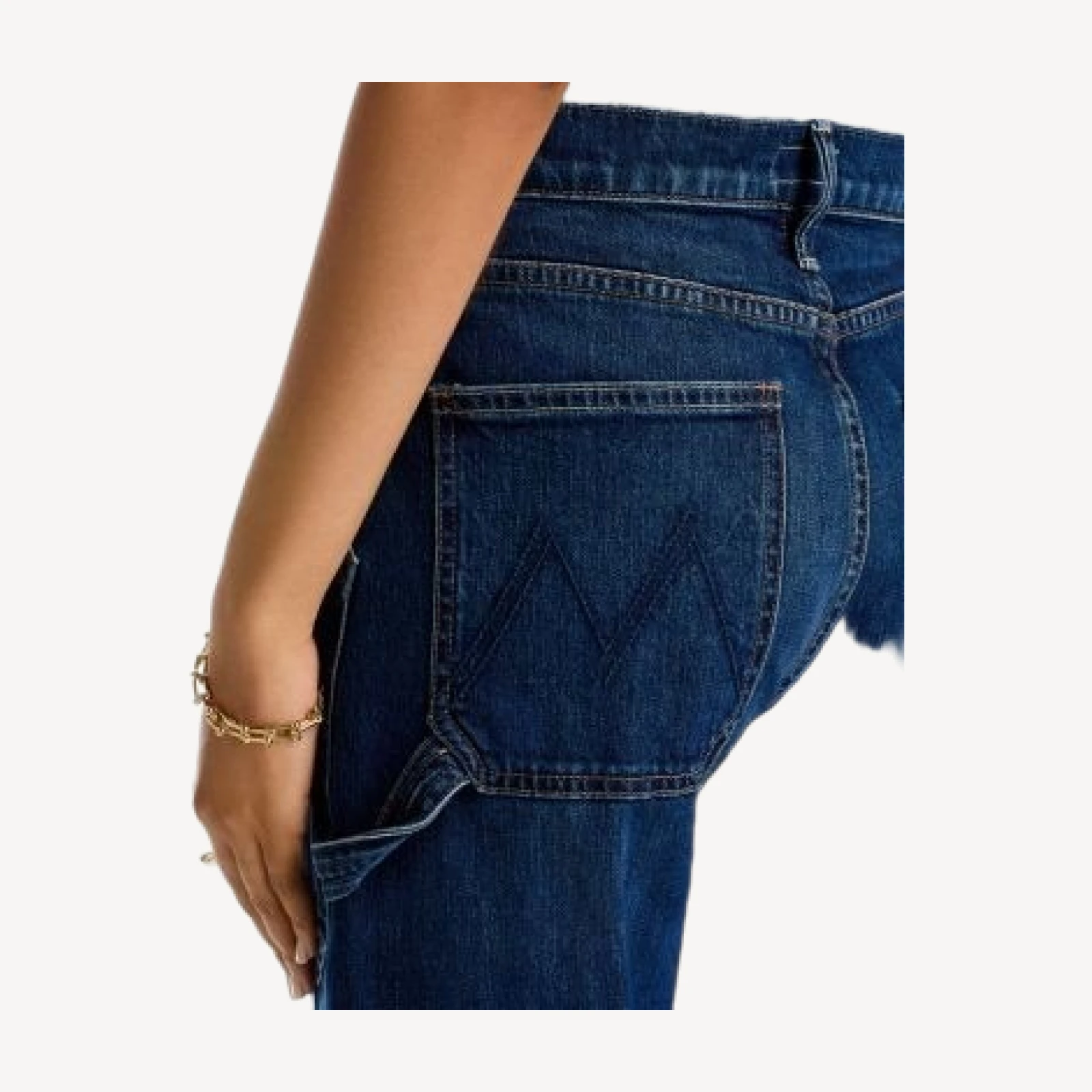 Mother The Lasso Utility Sneak High Rise Jeans in Shine On
