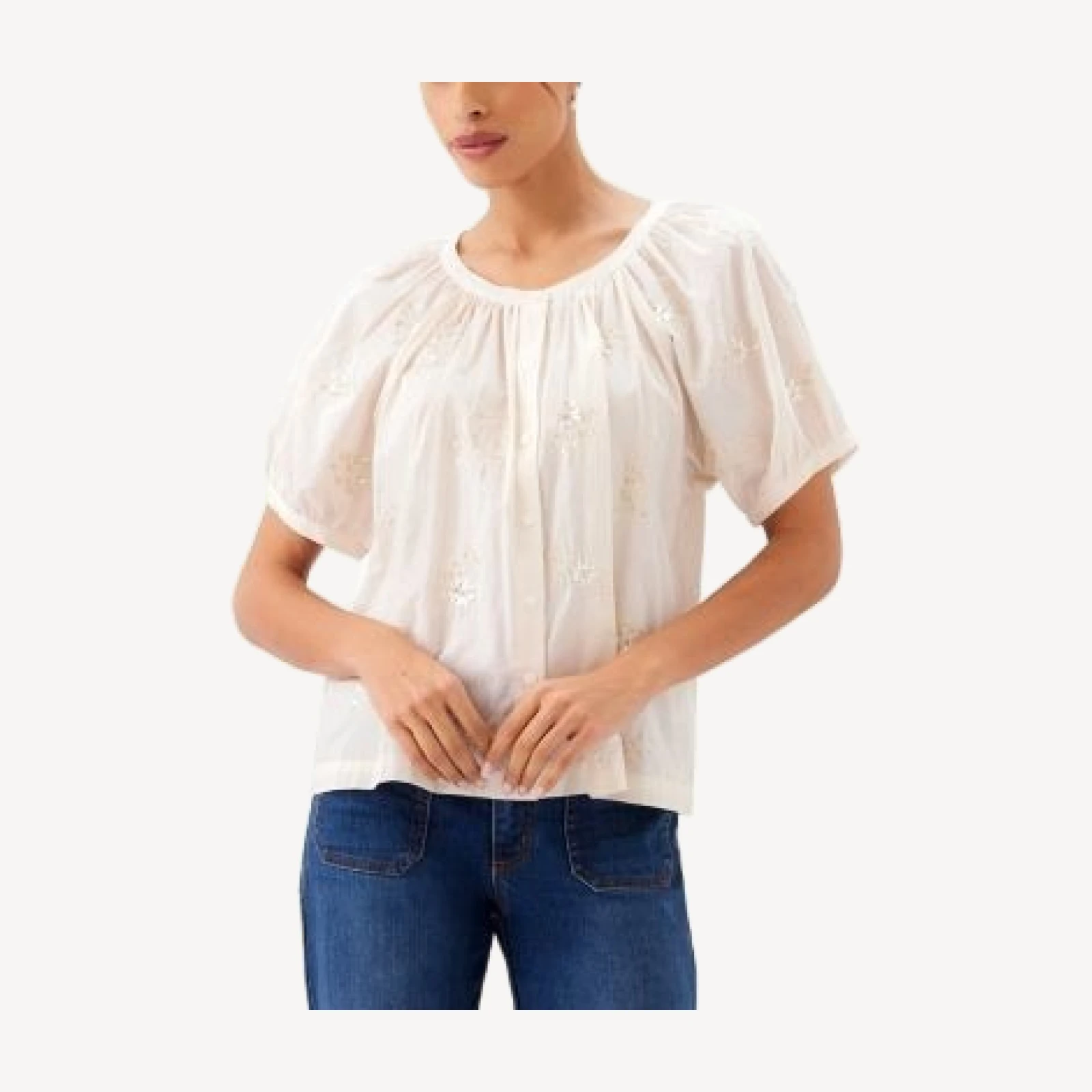 Karen Kane Embroidered Peasant Blouse