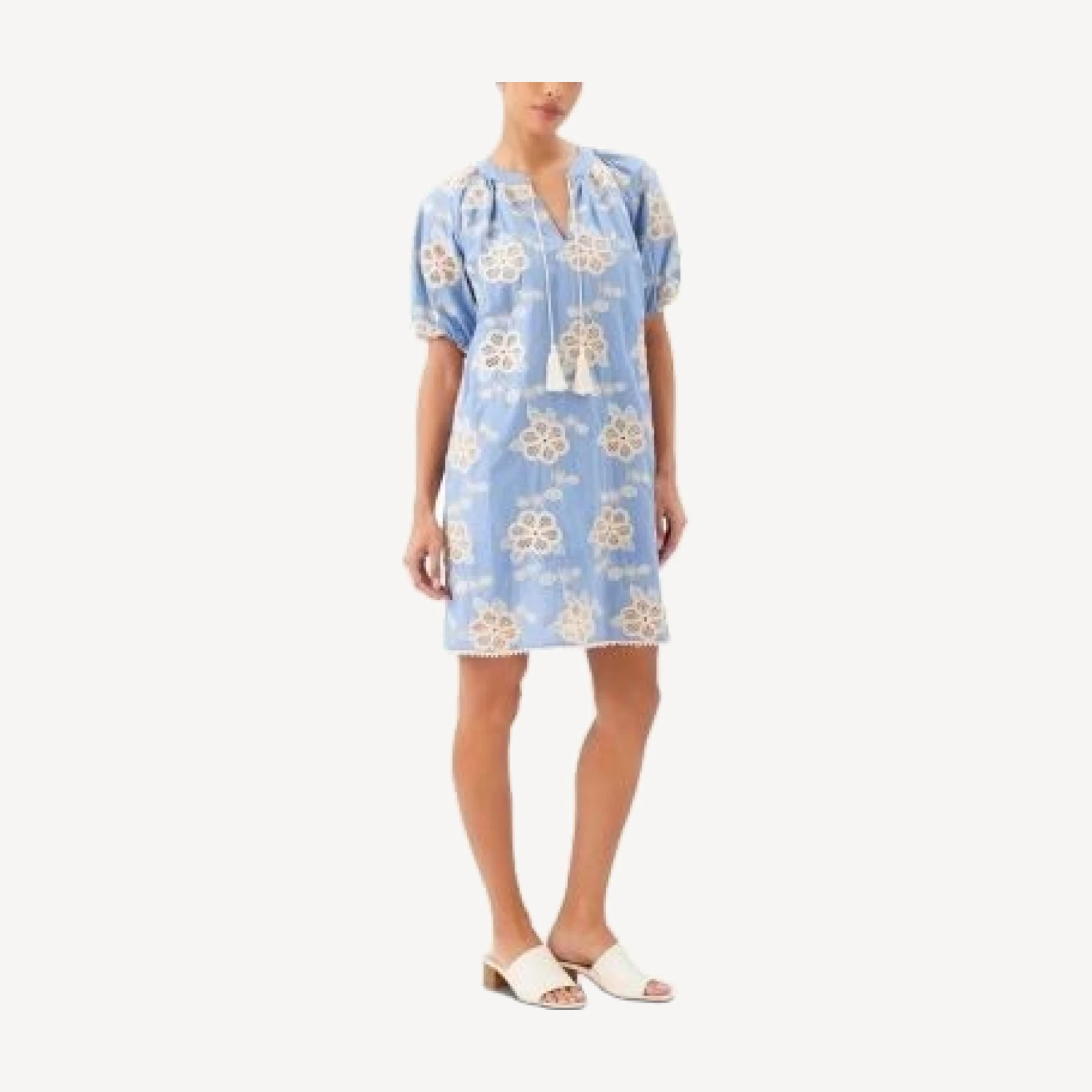Karen Kane Tasseled Puffed Sleeve Dress