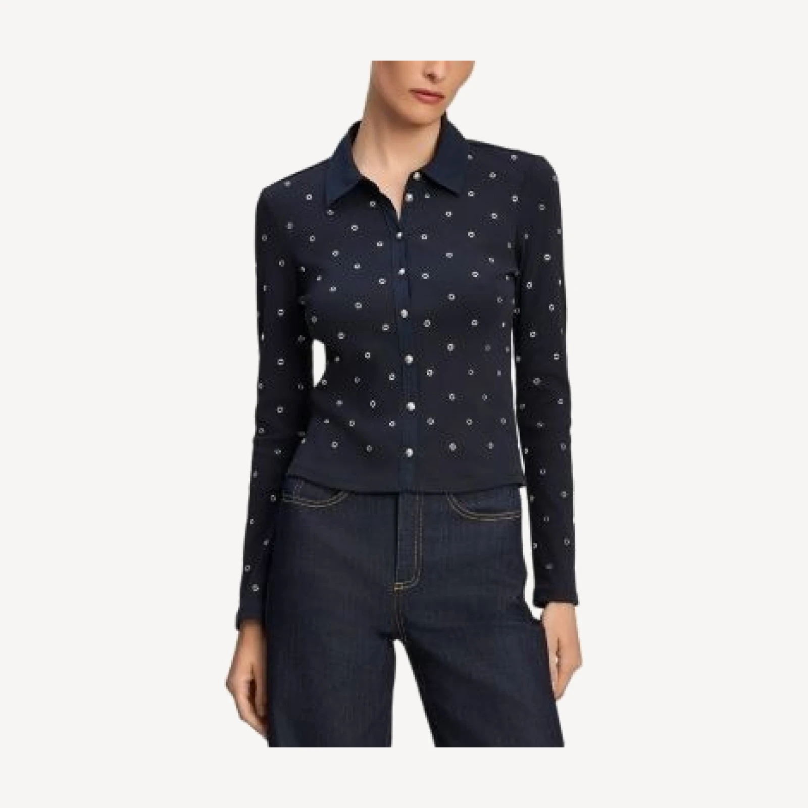 Cinq a Sept Jensyn Grommet Cotton Stretch Top