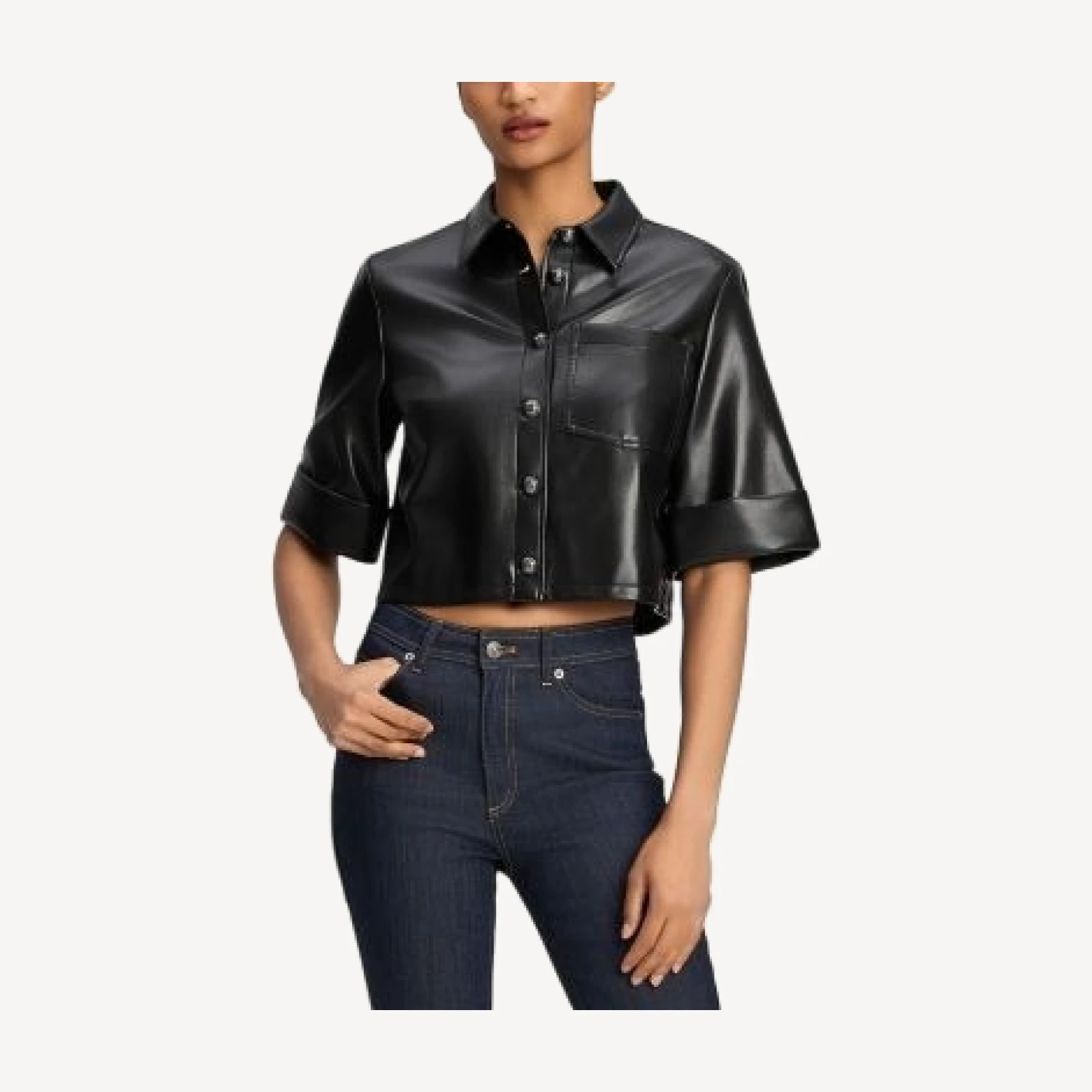 Cinq a Sept Aiden Faux Leather Top