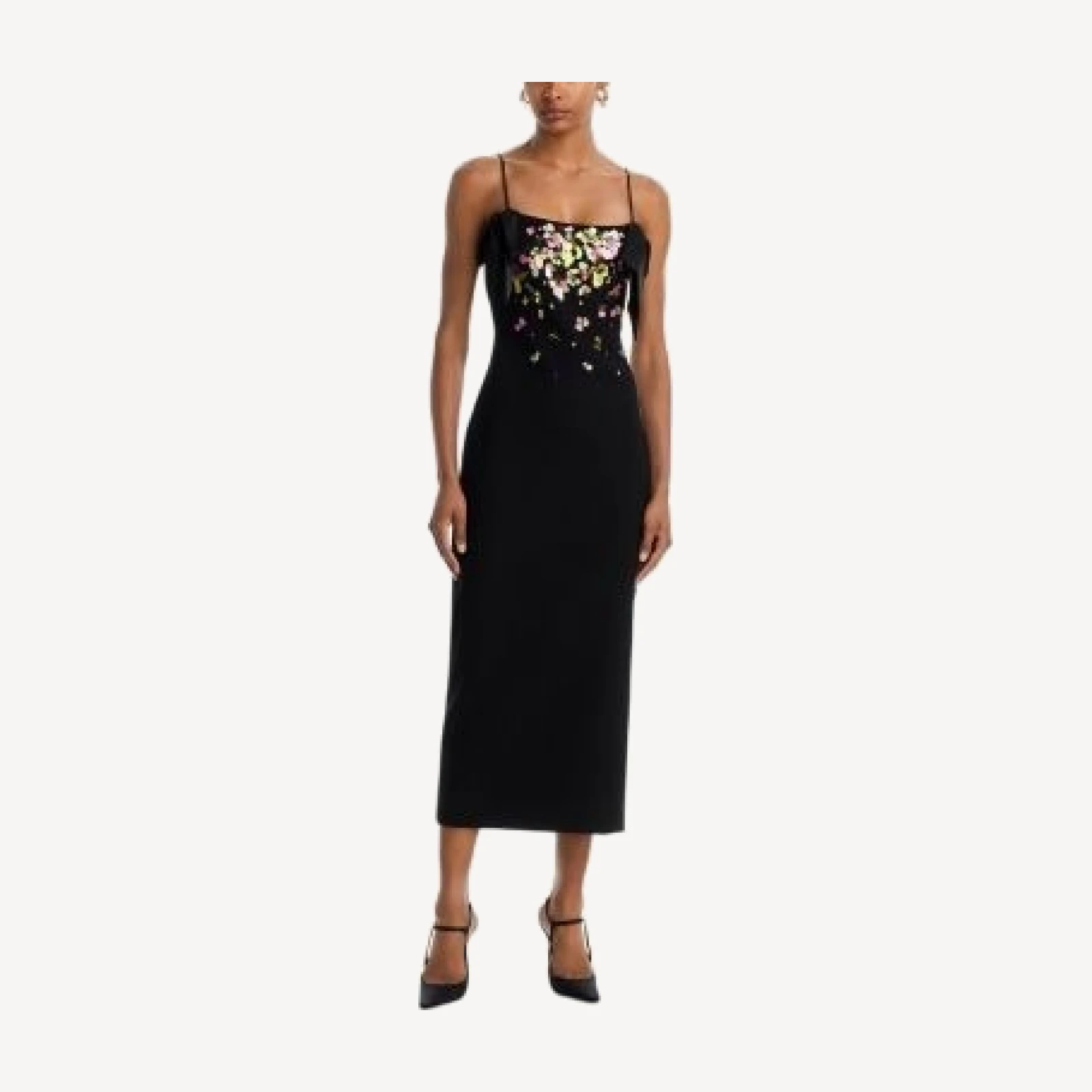 Cinq a Sept Waterfall Paillette Sequin Midi Dress
