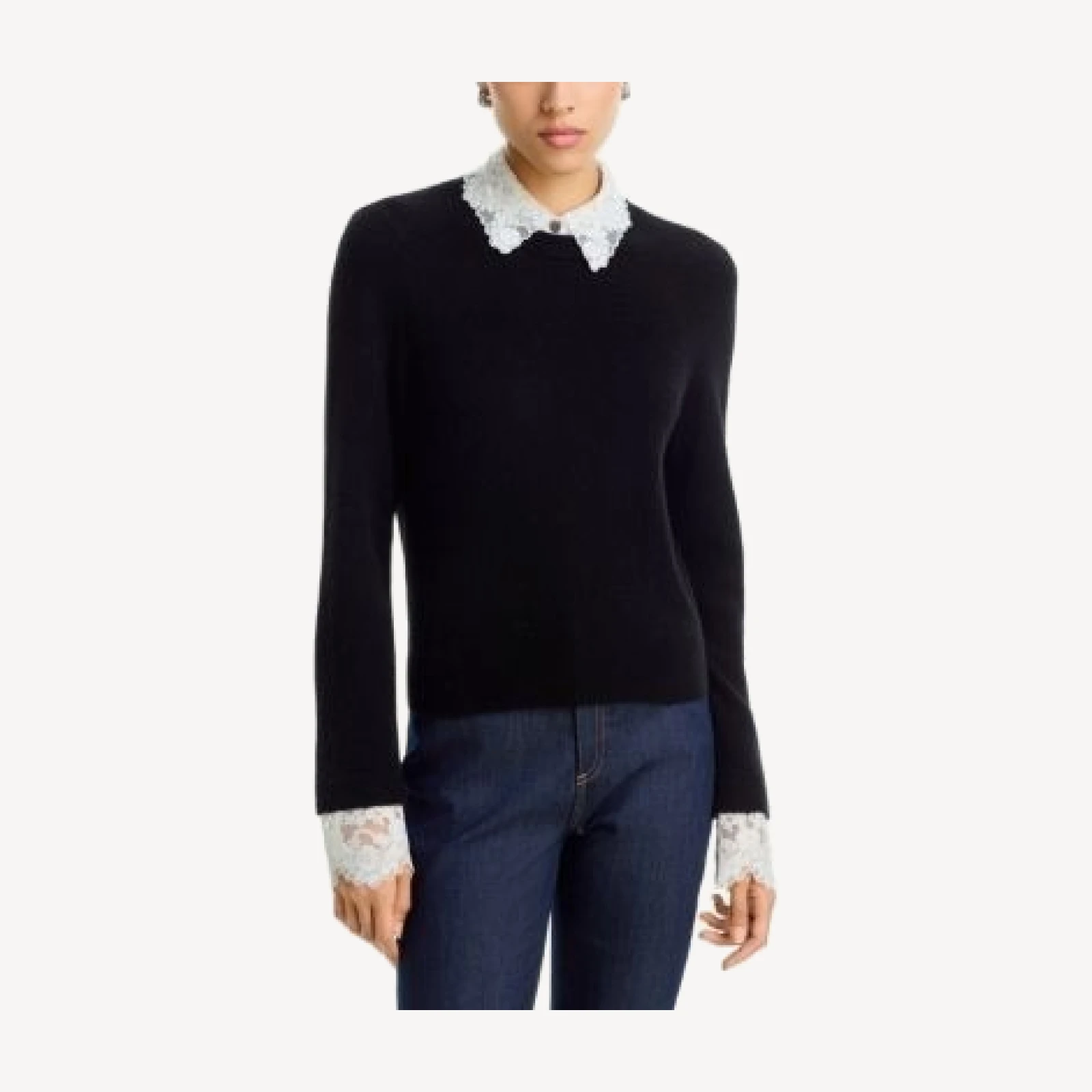 Cinq a Sept Trisha Wool Blend Collared Sweater