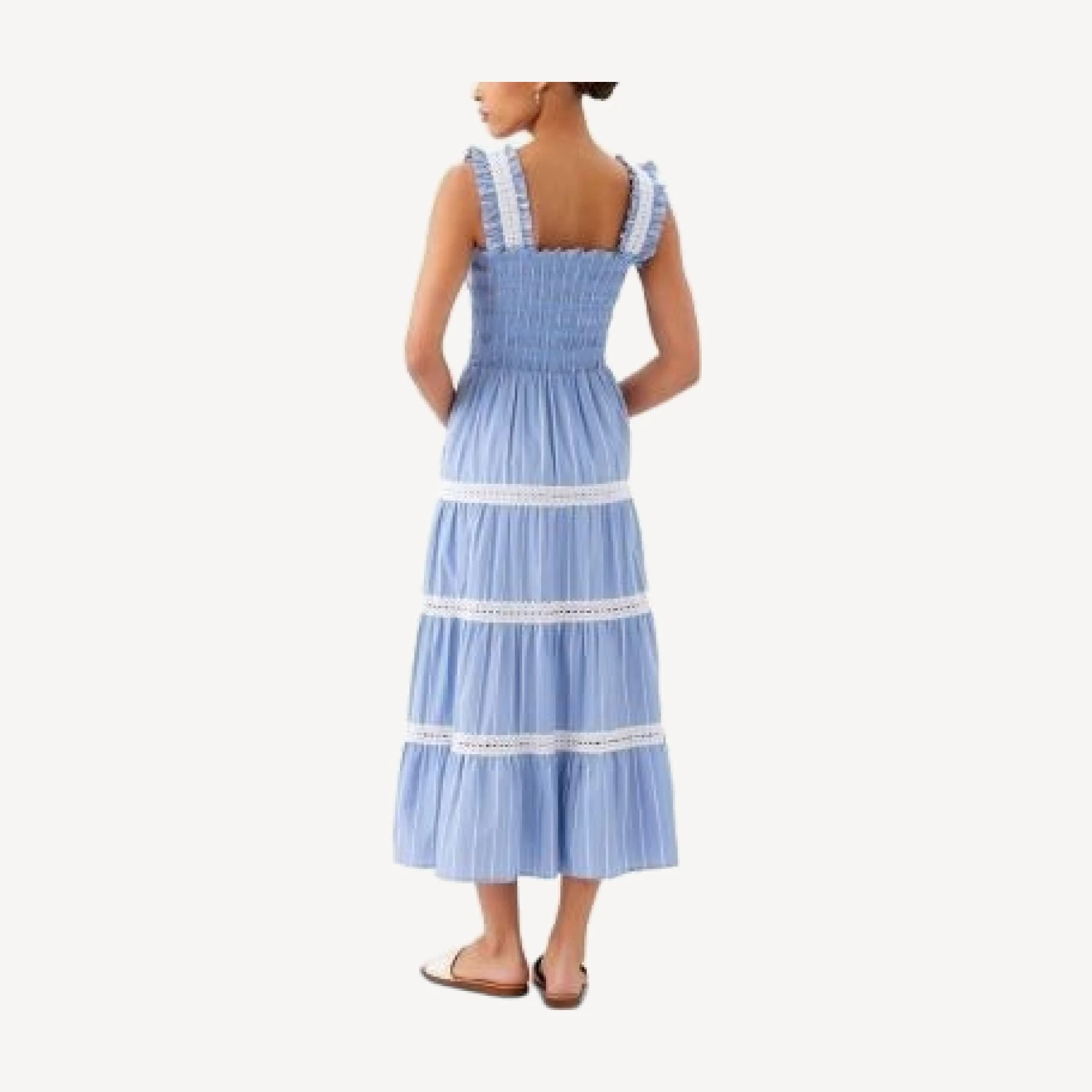 Karen Kane Striped Tiered Midi Dress