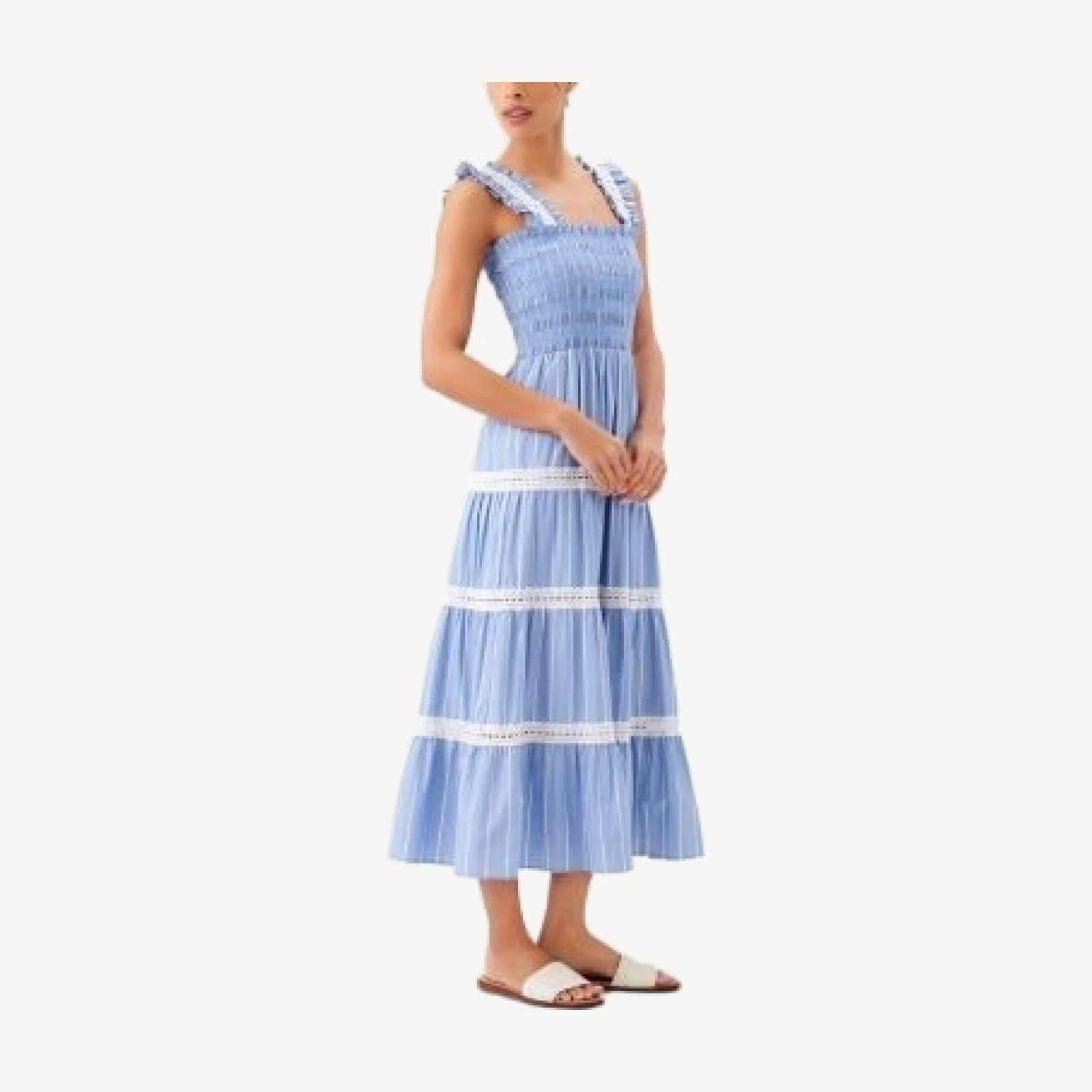 Karen Kane Striped Tiered Midi Dress