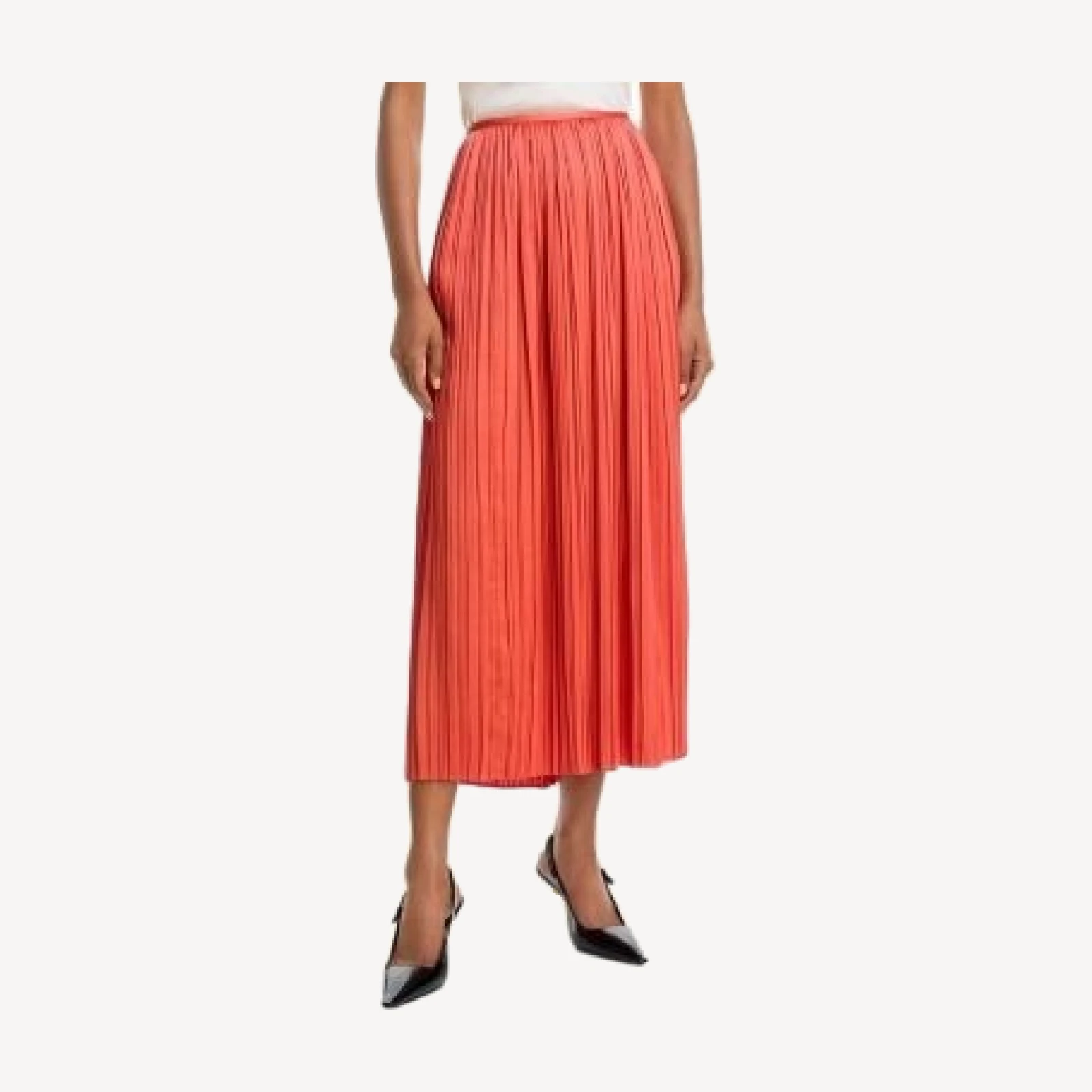 Cinq a Sept Esme Satin Delaine Pleated Midi Skirt