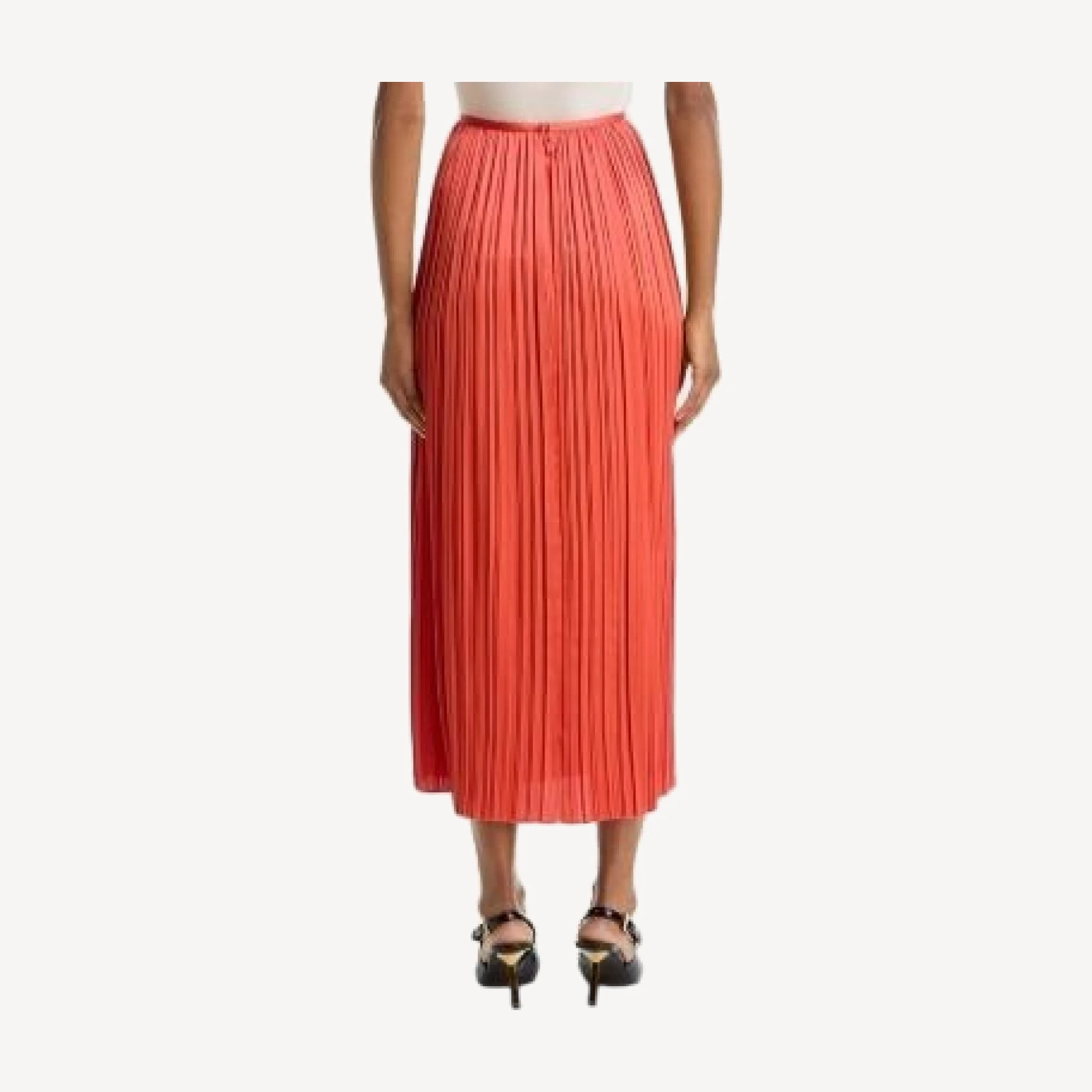 Cinq a Sept Esme Satin Delaine Pleated Midi Skirt