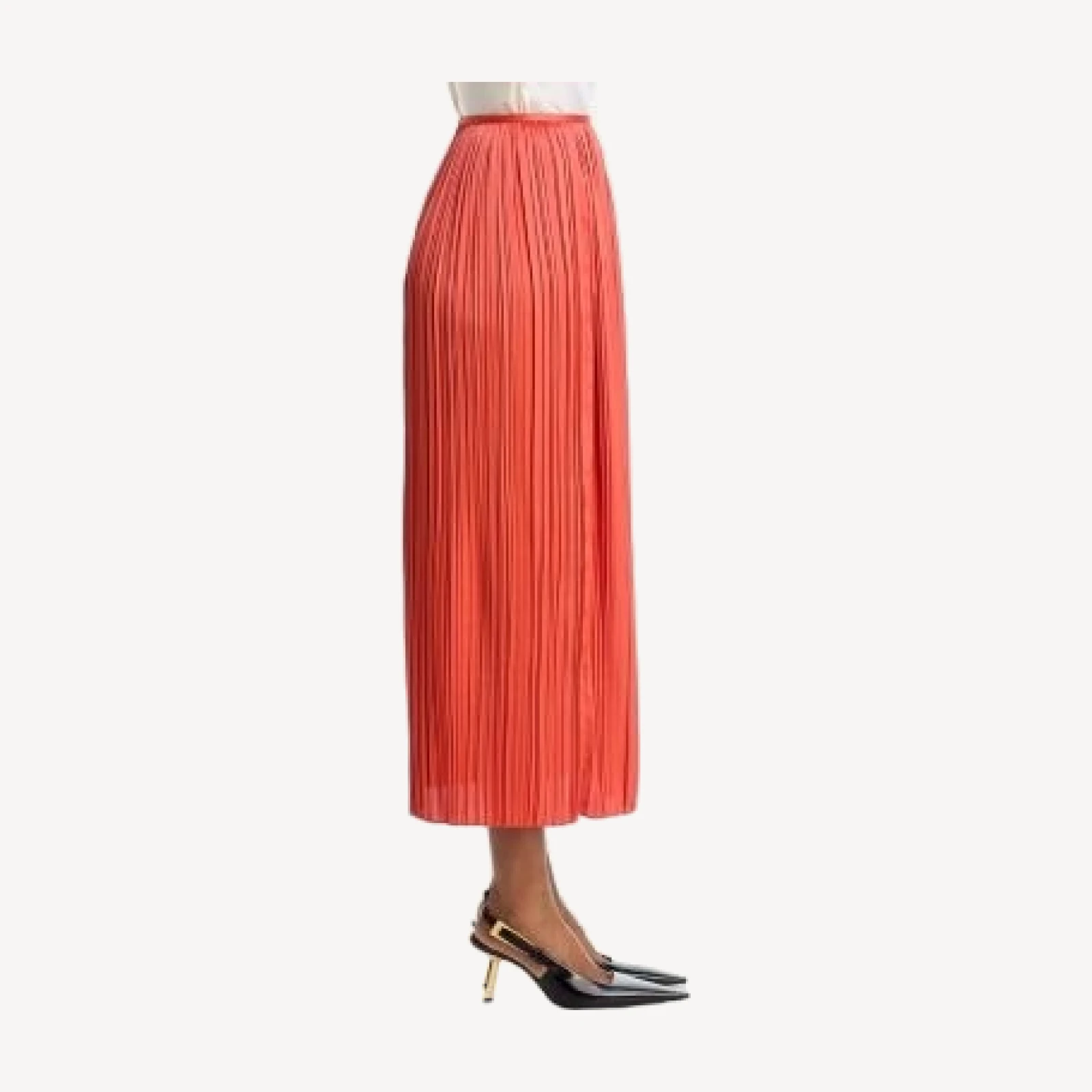 Cinq a Sept Esme Satin Delaine Pleated Midi Skirt