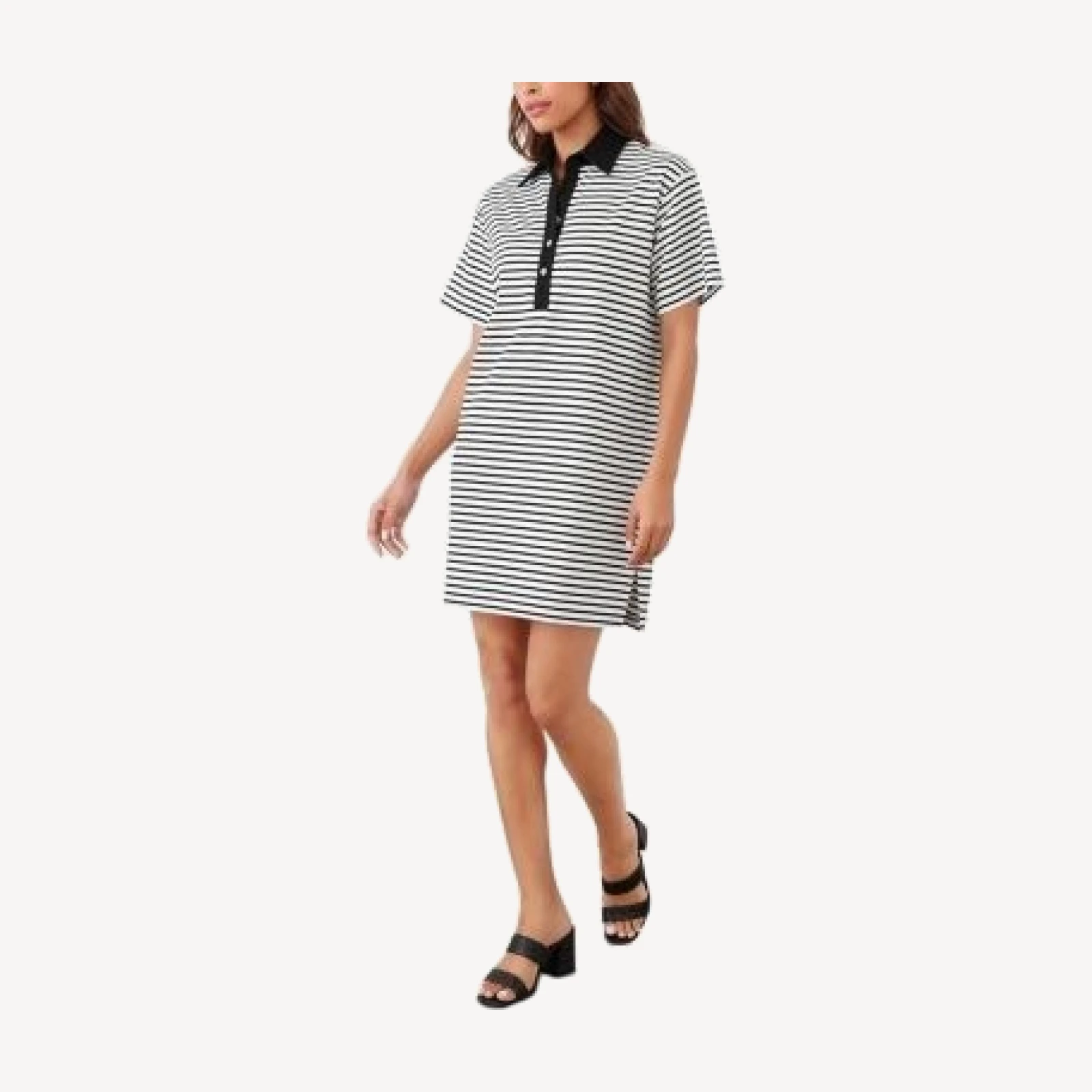 Karen Kane Stripe Short Sleeve Polo Dress