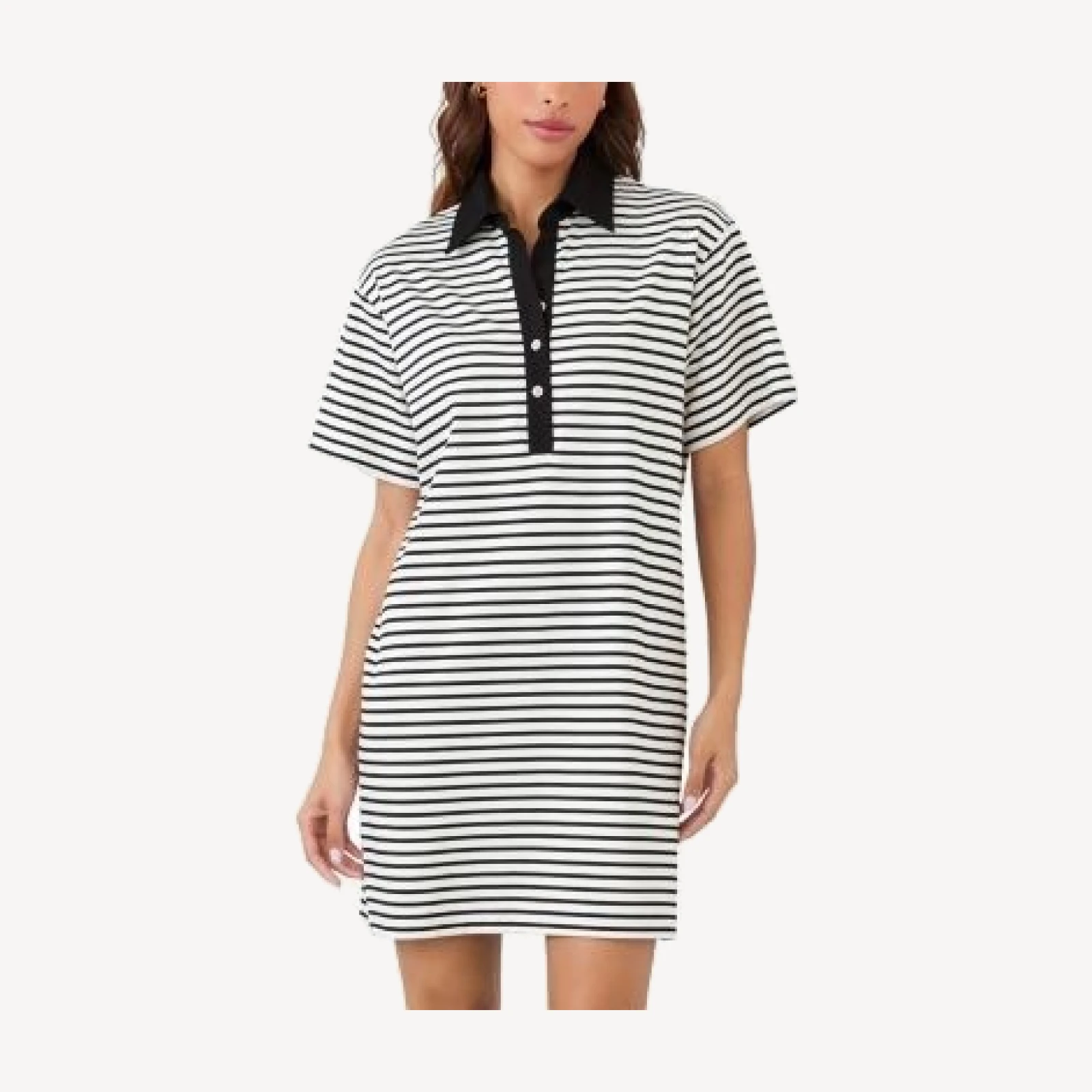 Karen Kane Stripe Short Sleeve Polo Dress