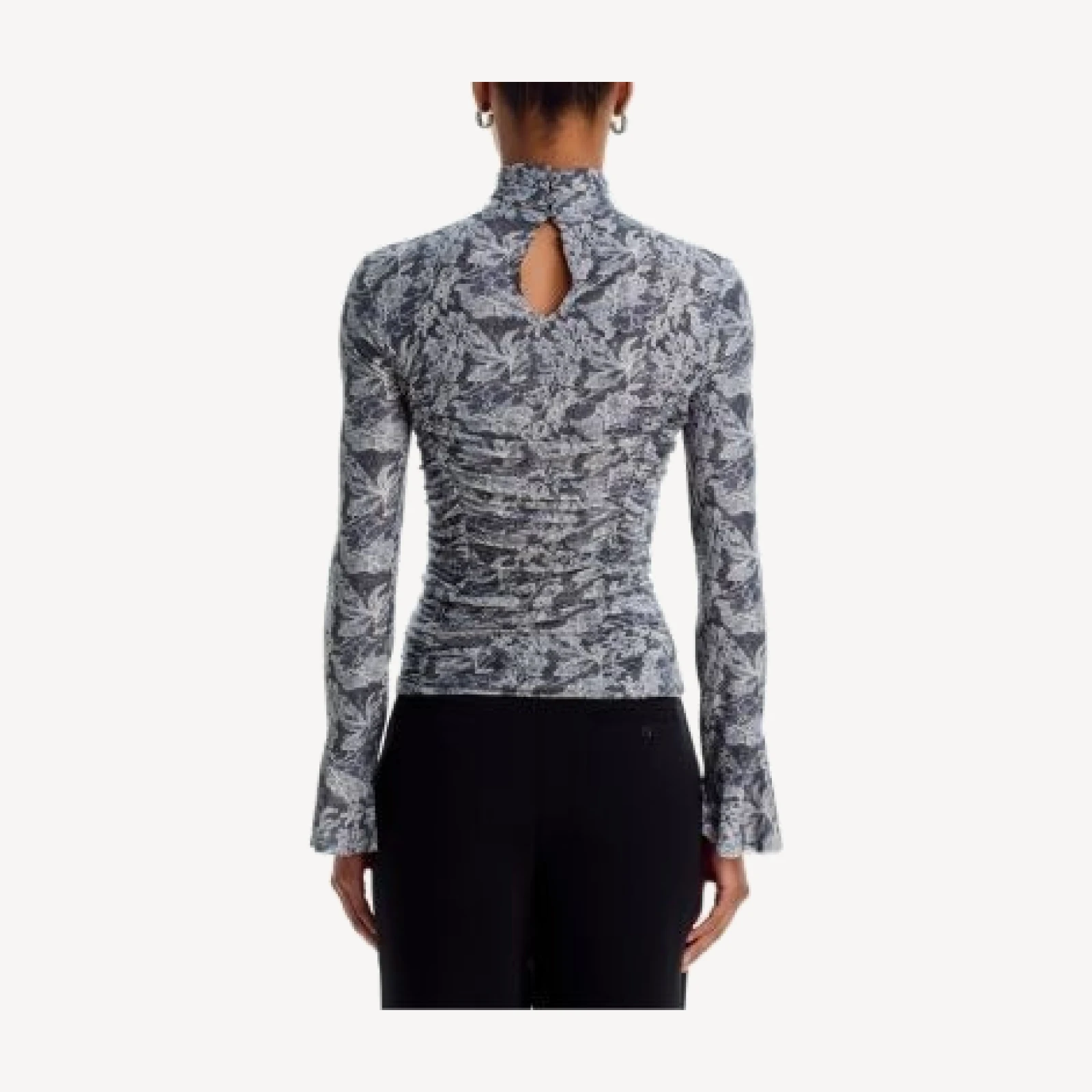 Cinq a Sept Lucy Trompe L'il Lace Mock Neck Top