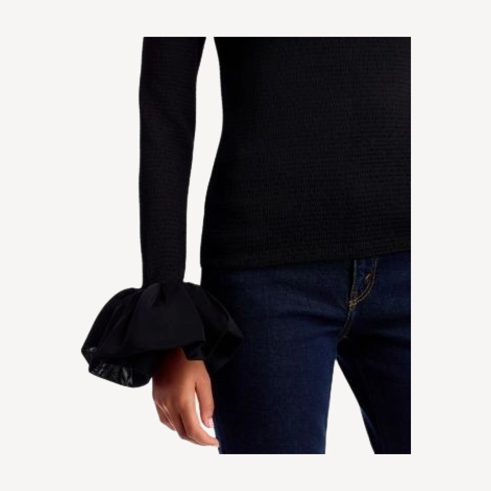 Cinq a Sept Rosetta Ruffle Trim Turtleneck