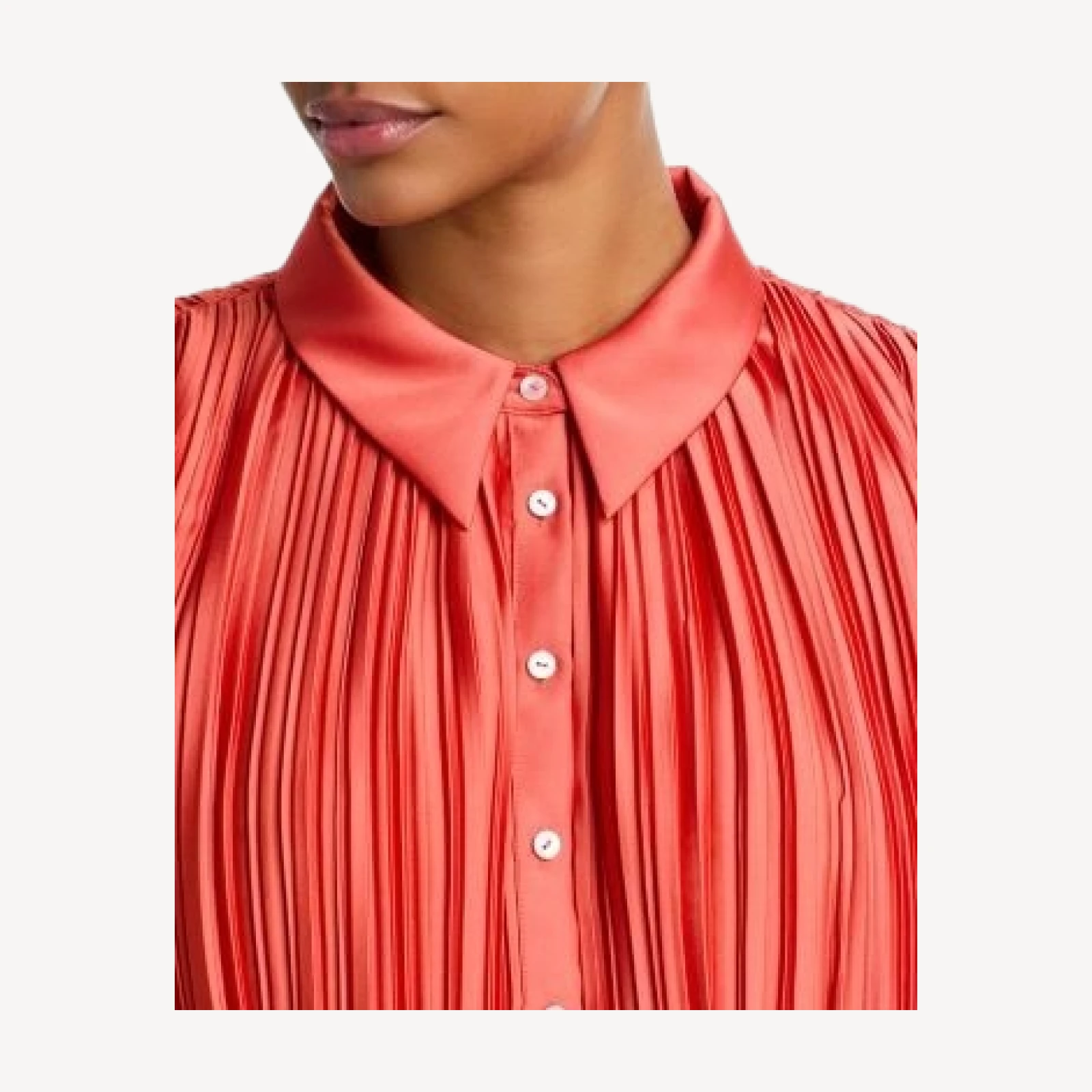 Cinq a Sept Esme Pleated Satin Top