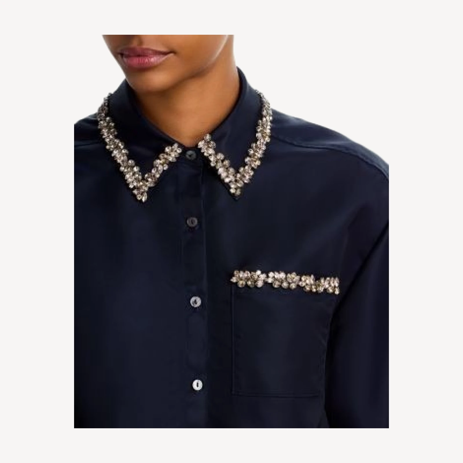Cinq a Sept Arlet Embellished Cropped Top