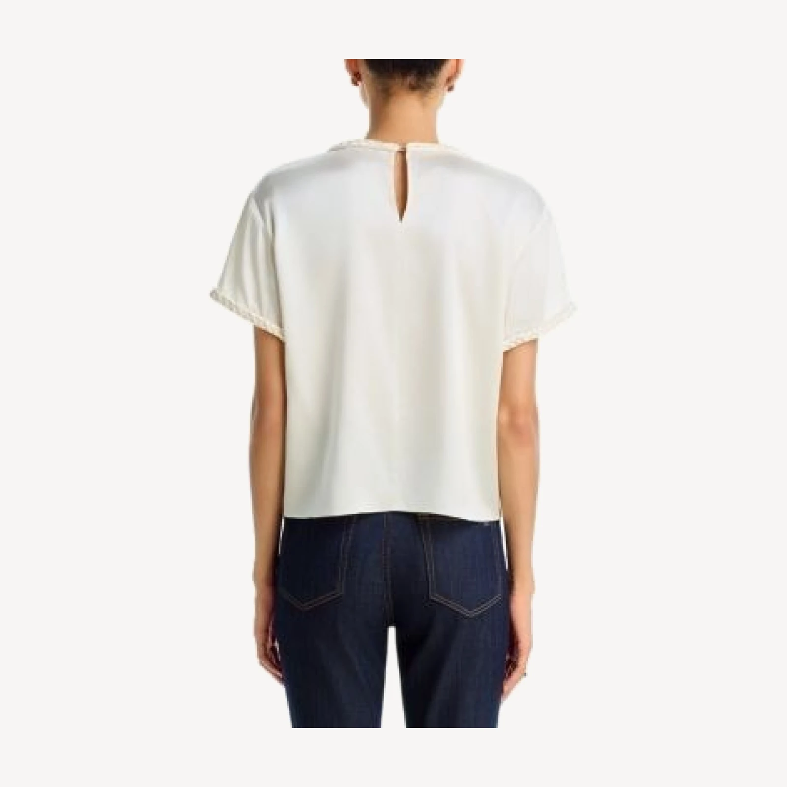 Cinq a Sept Satin Braided Trim Tee