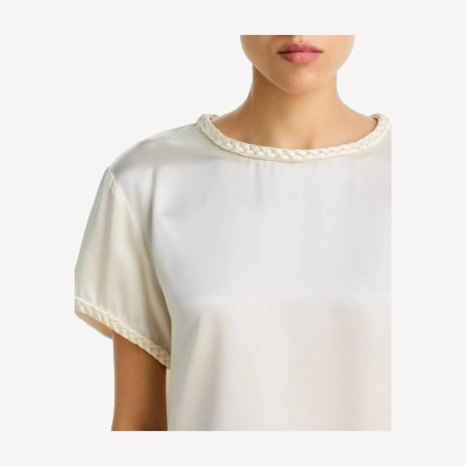 Cinq a Sept Satin Braided Trim Tee