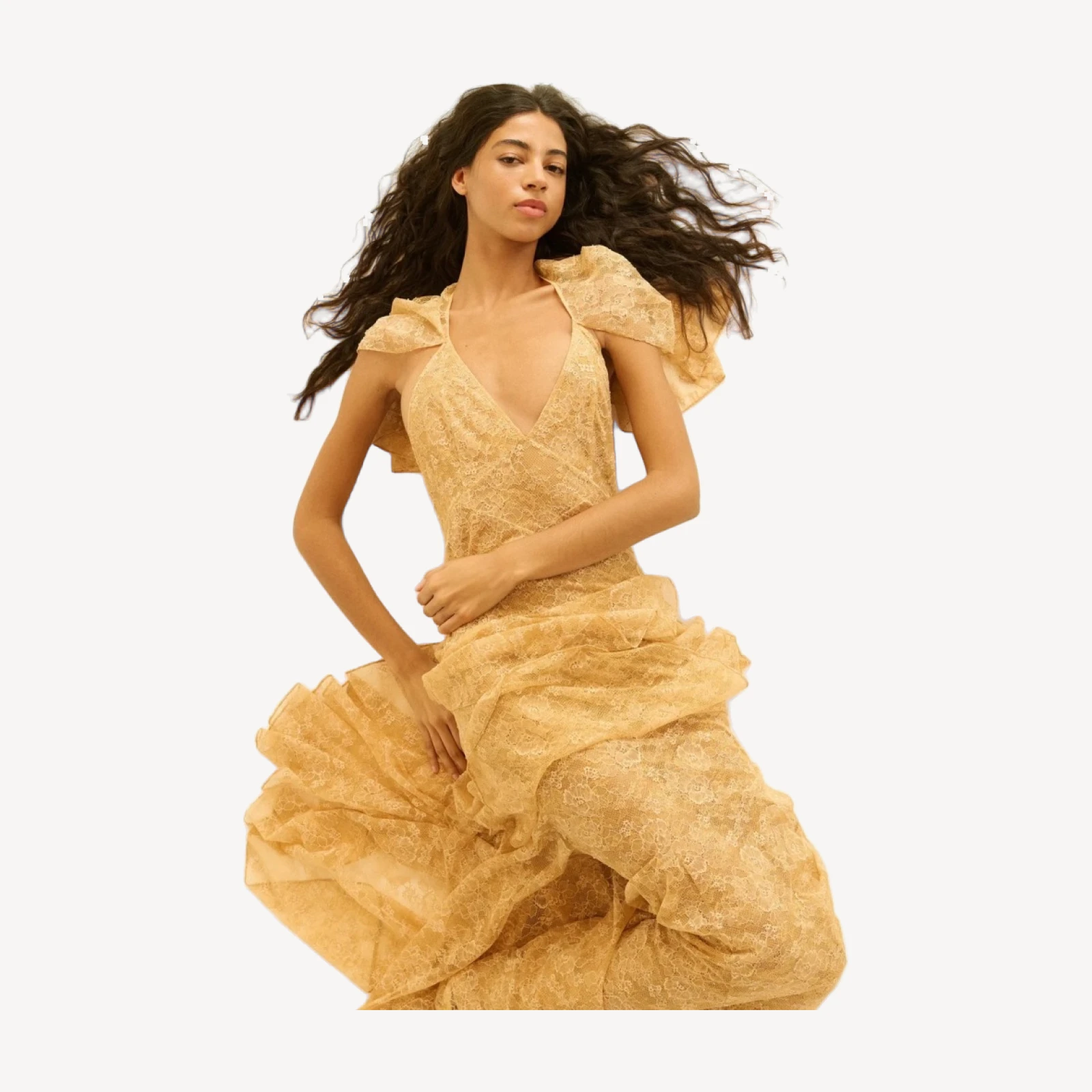 GWYNETH DRESS -- BEIGE PEARL