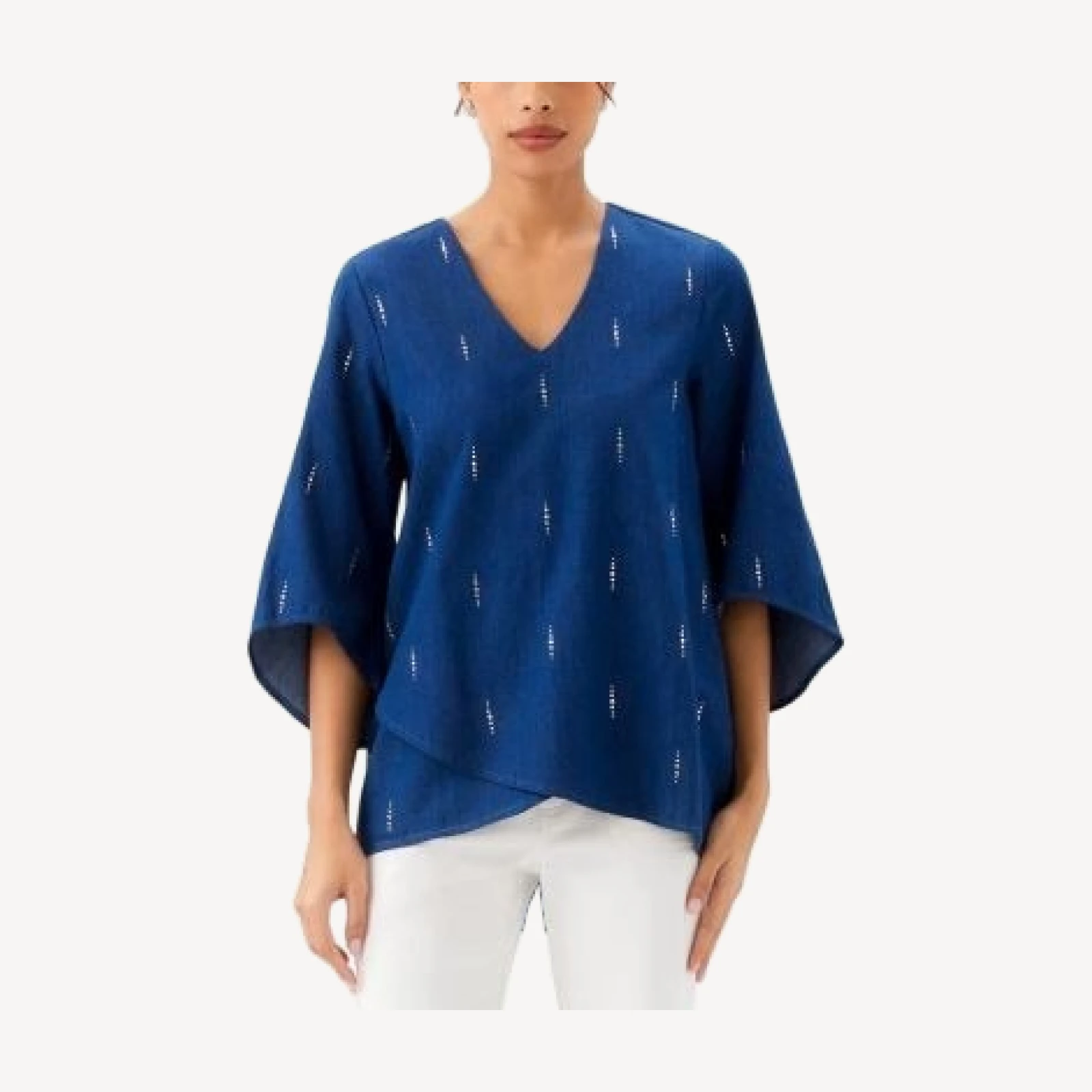 Karen Kane Bracelet Sleeve Embellished Asymmetric Top
