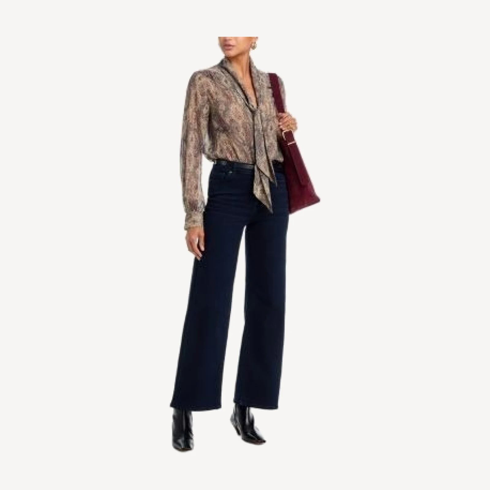 Frame The Paisley Silk Tie Blouse