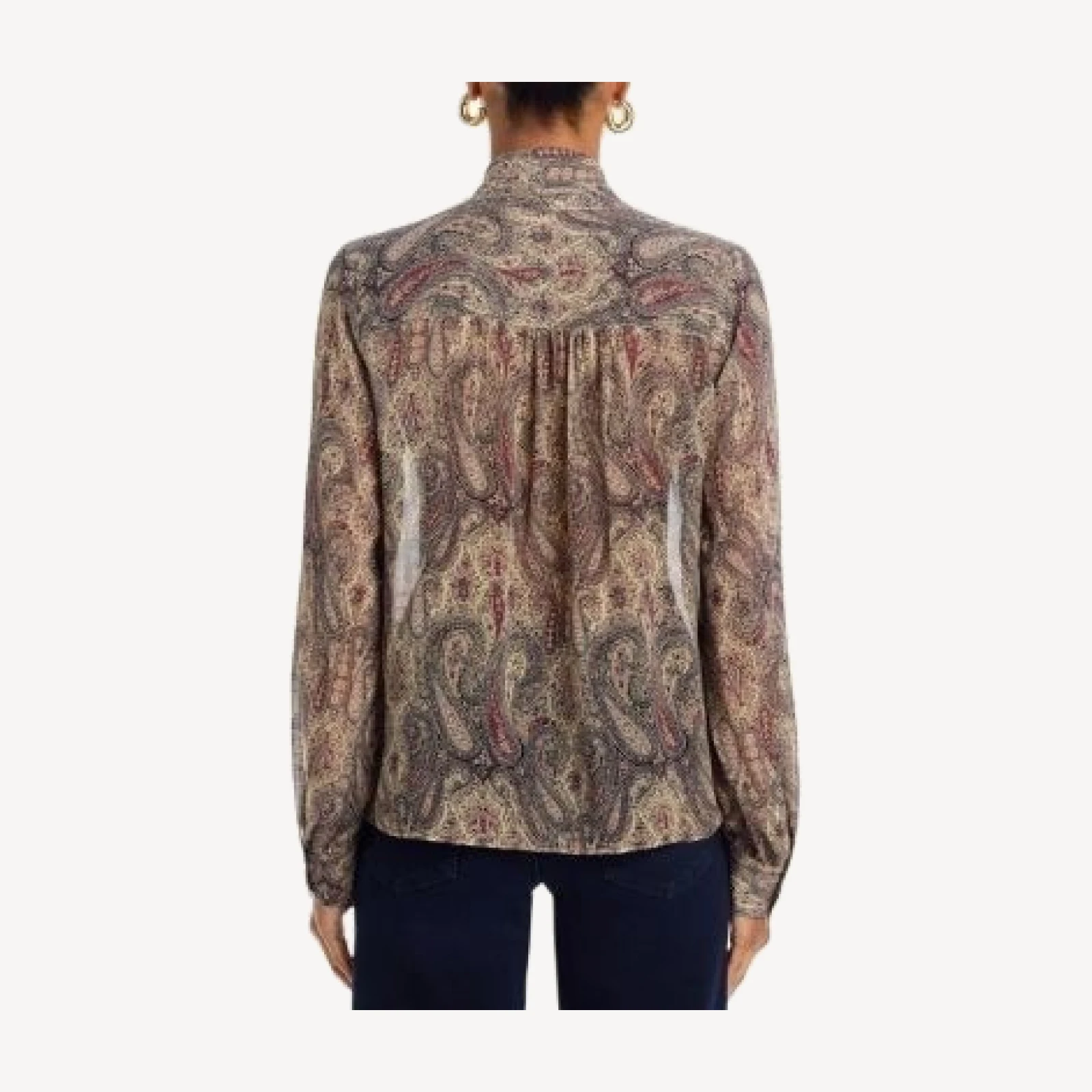 Frame The Paisley Silk Tie Blouse
