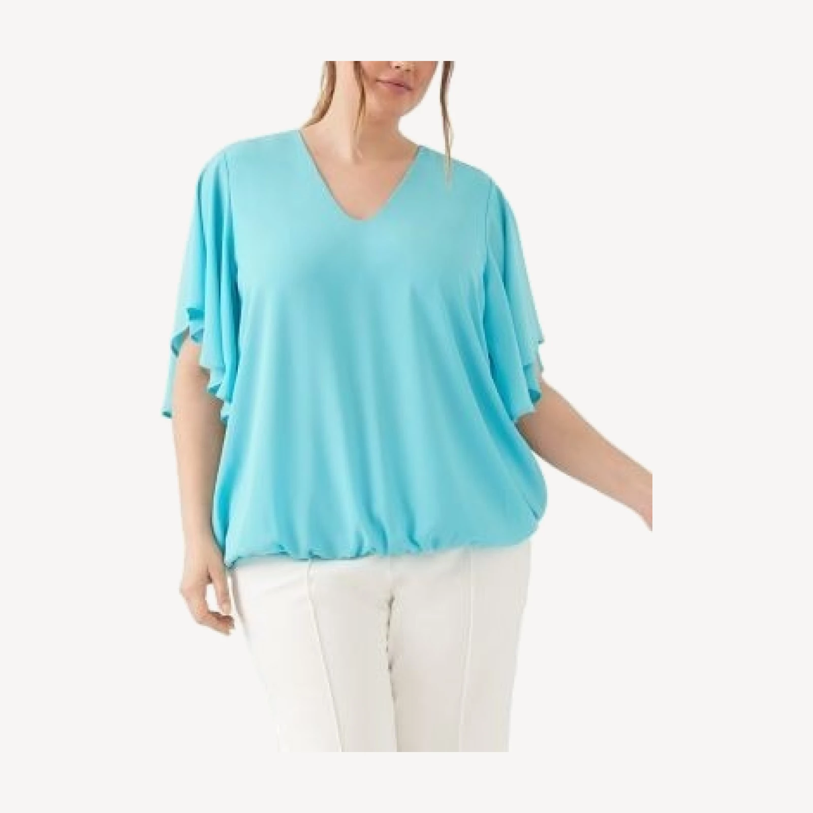 Karen Kane Plus Size Flutter Sleeve V Neck Top