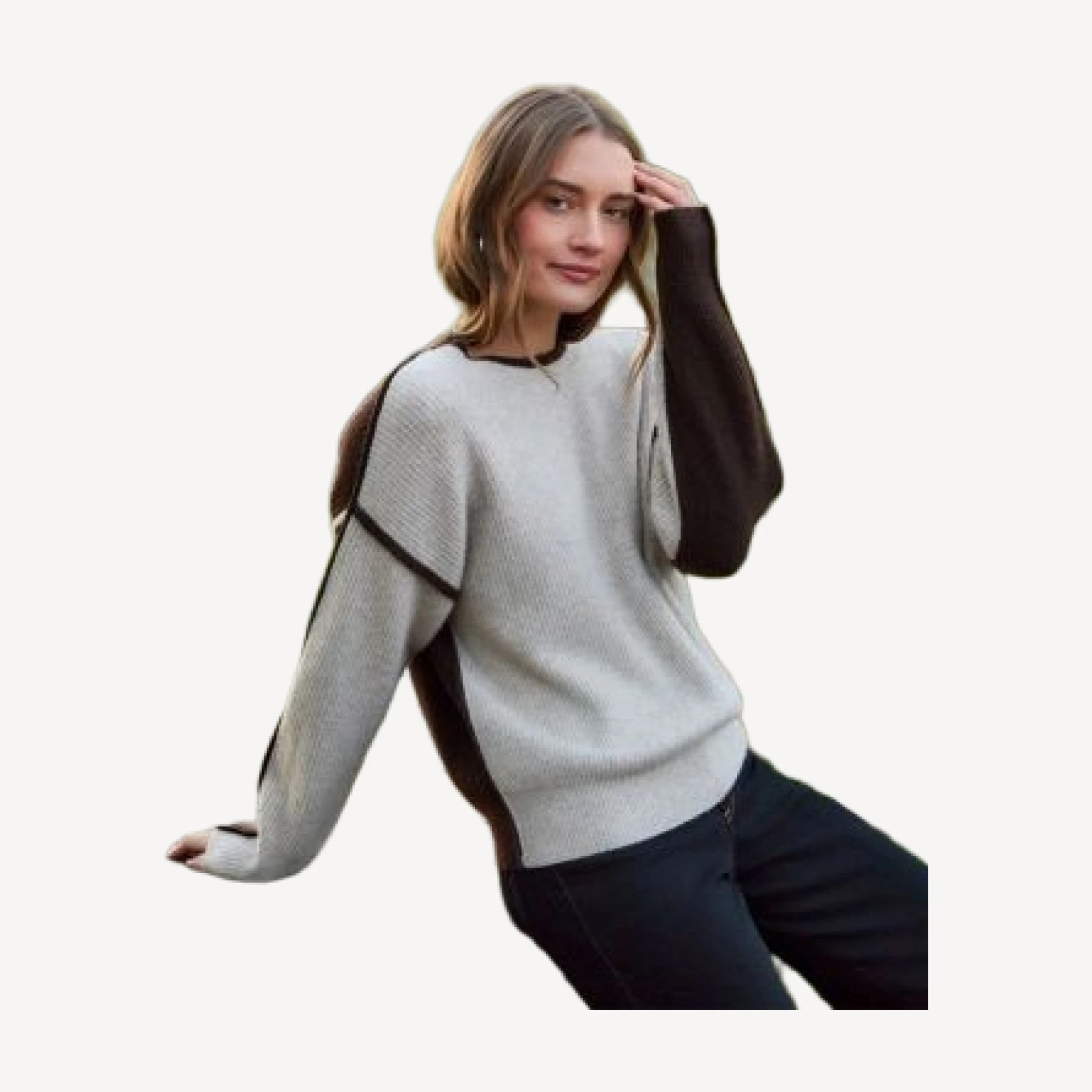 Karen Kane Colorblock Crewneck Sweater