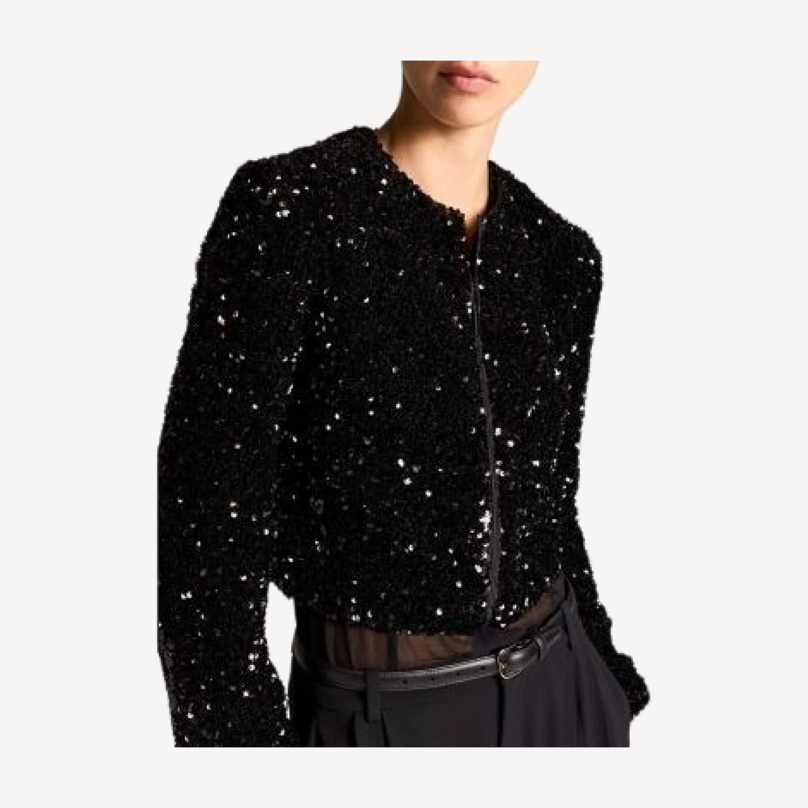 Vince Sequined Zip Front Jacket
