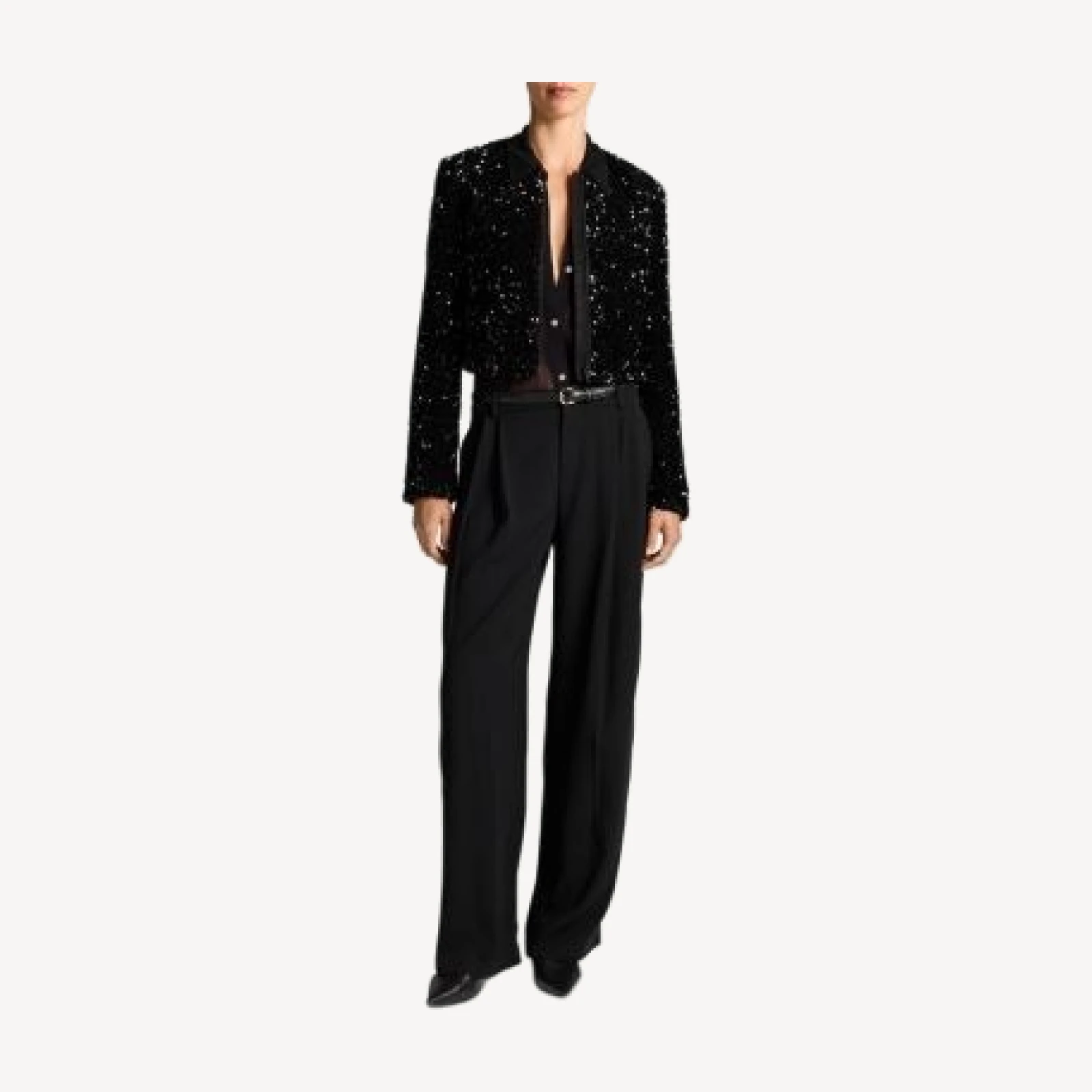 Vince Sequined Zip Front Jacket
