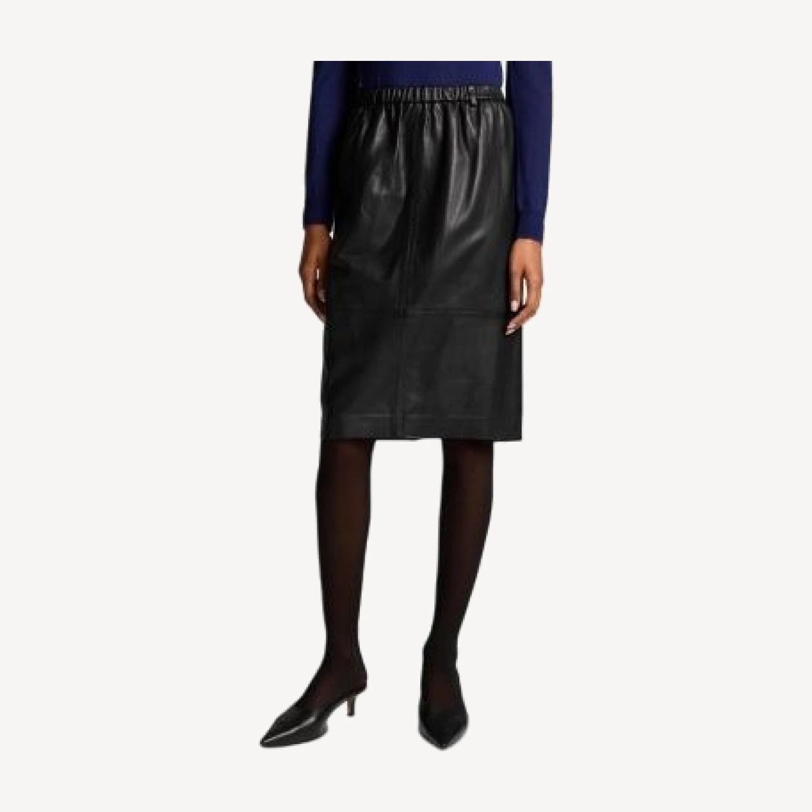 Vince Leather Paperbag Waist Skirt